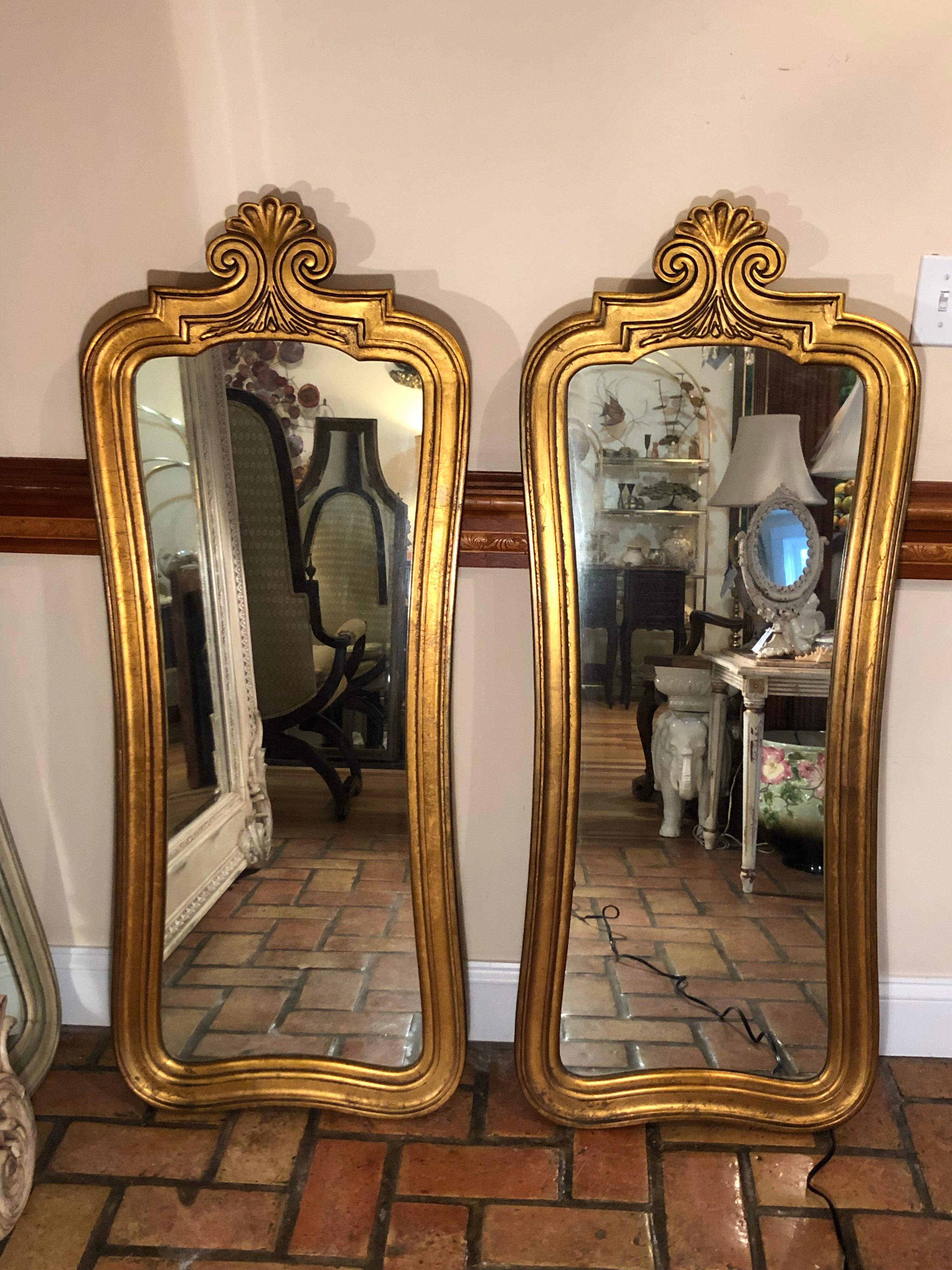 Pair of Hollywood Regency Gilt Mirrors 1