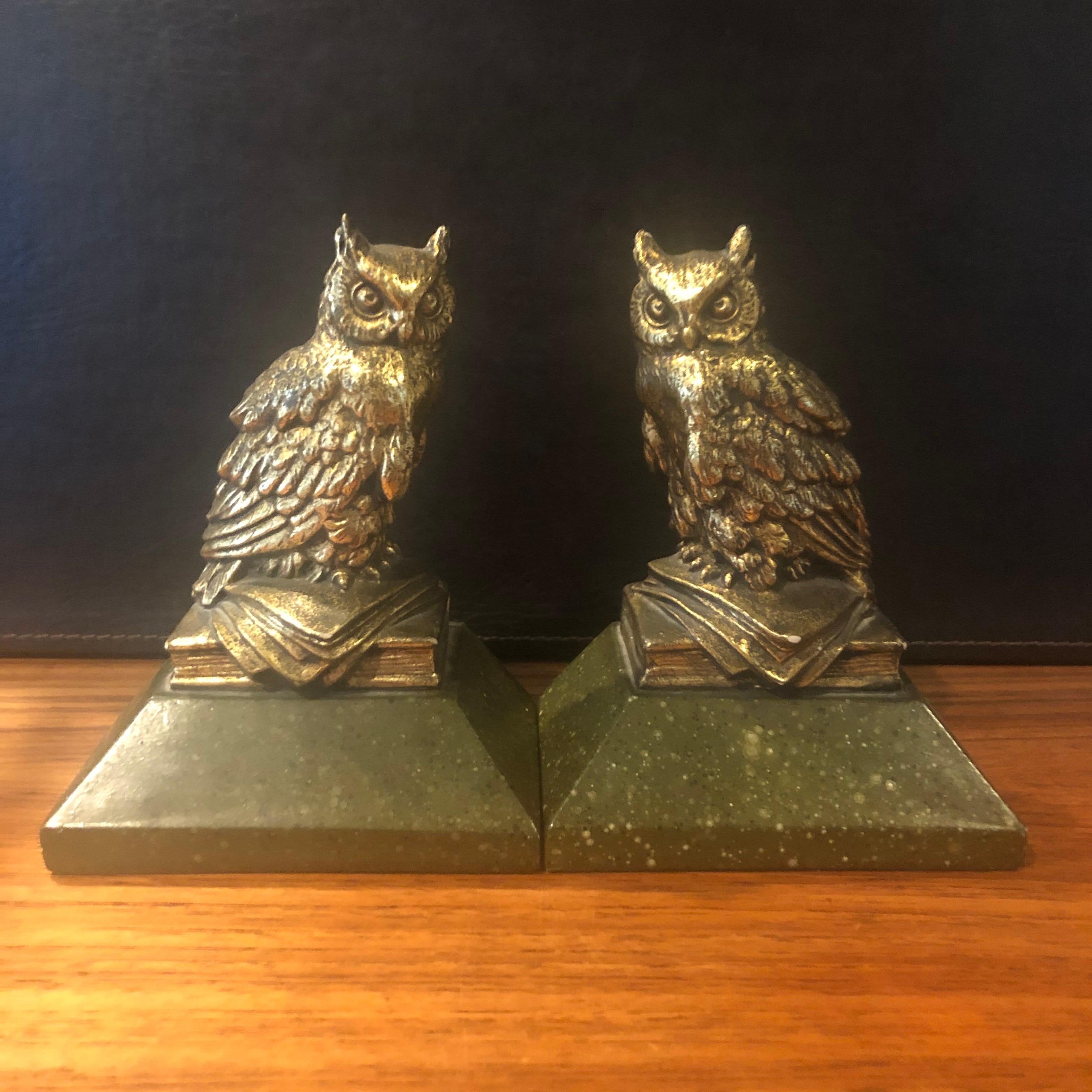 brass owl bookends