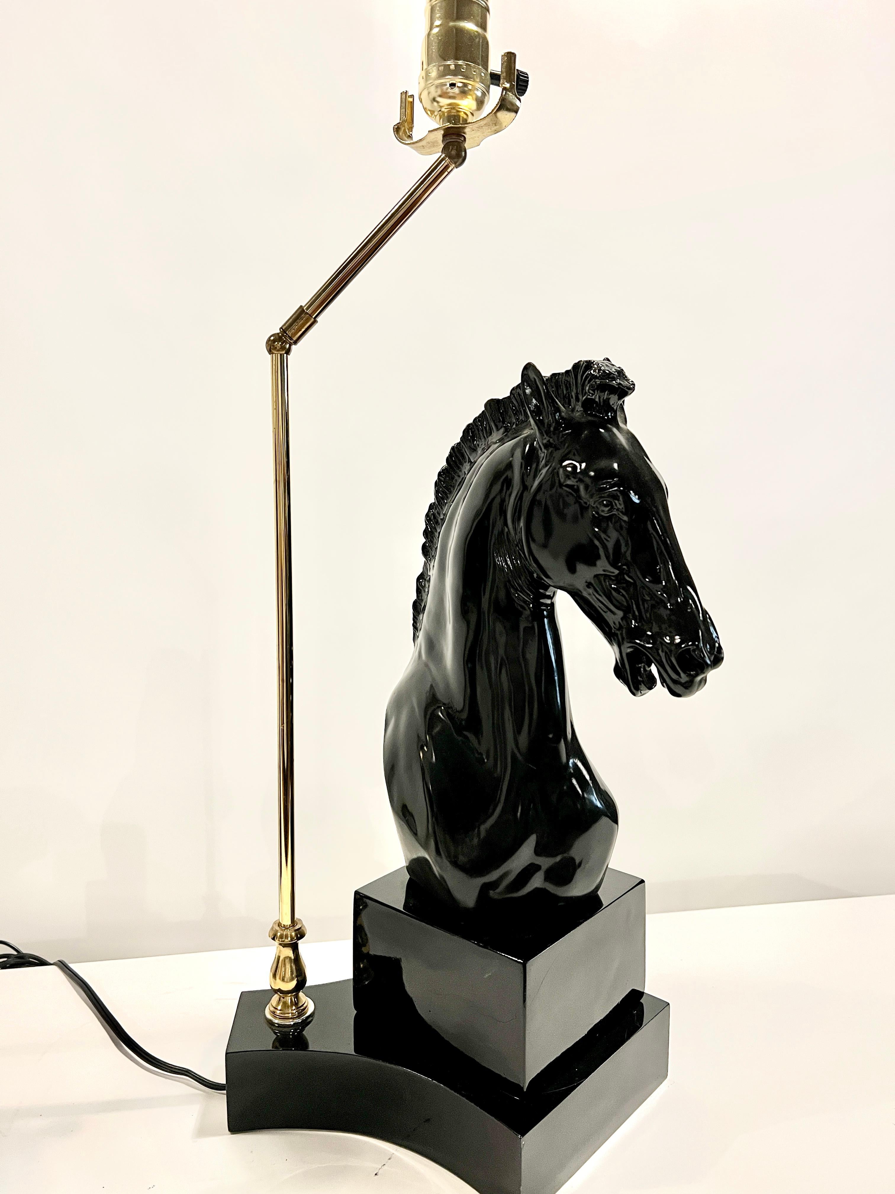 Paire de lampes à tête de cheval Hollywood Regency en vente 1