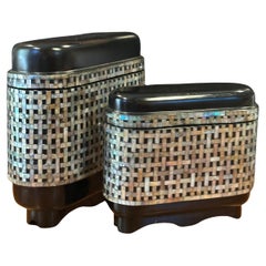 Zwei Hollywood-Regency-Kästen mit Intarsien von Maitland Smith