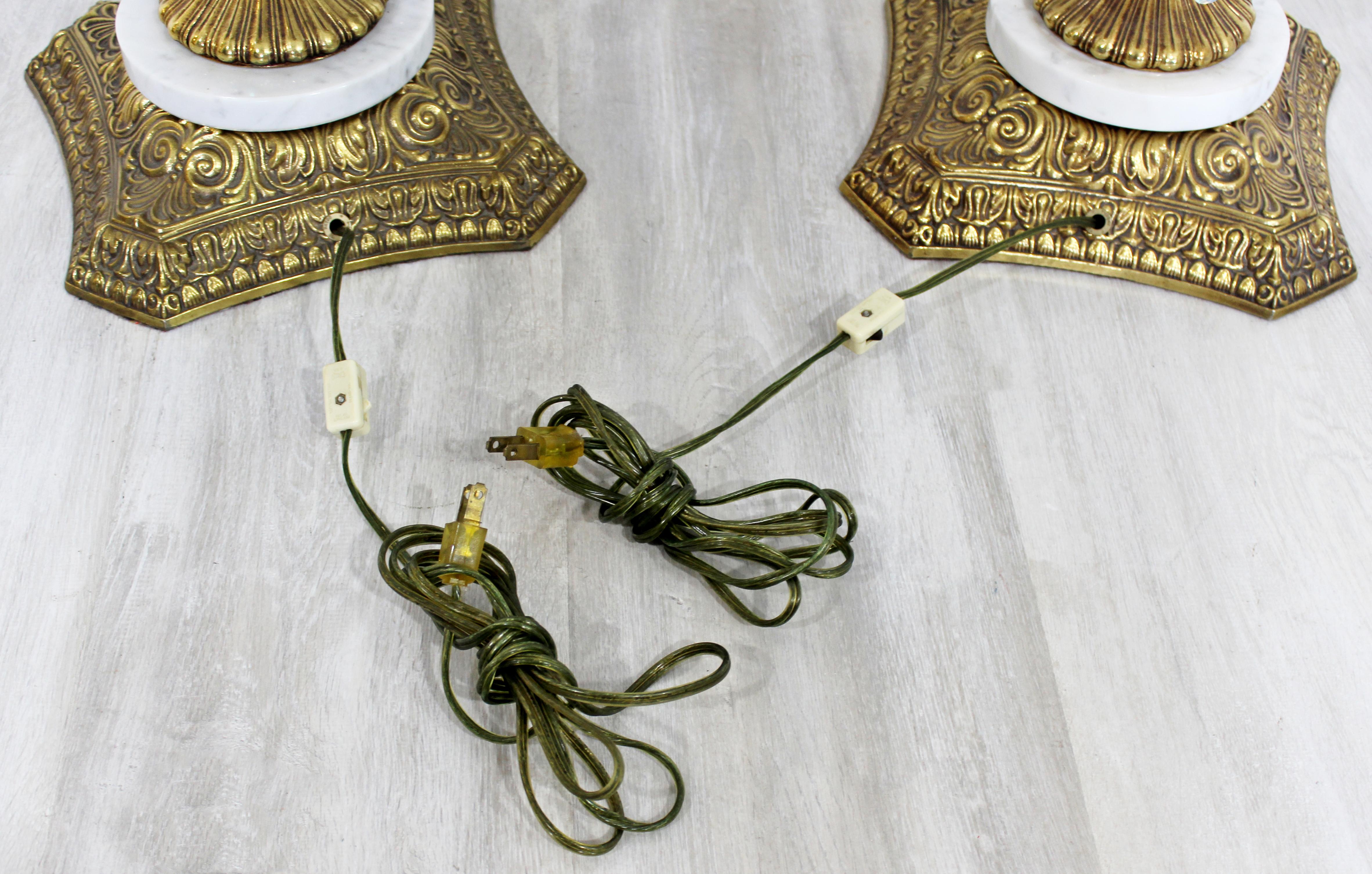 Pair of Hollywood Regency Italian Iridescent Prism Tiered Metal Table Lamps 2