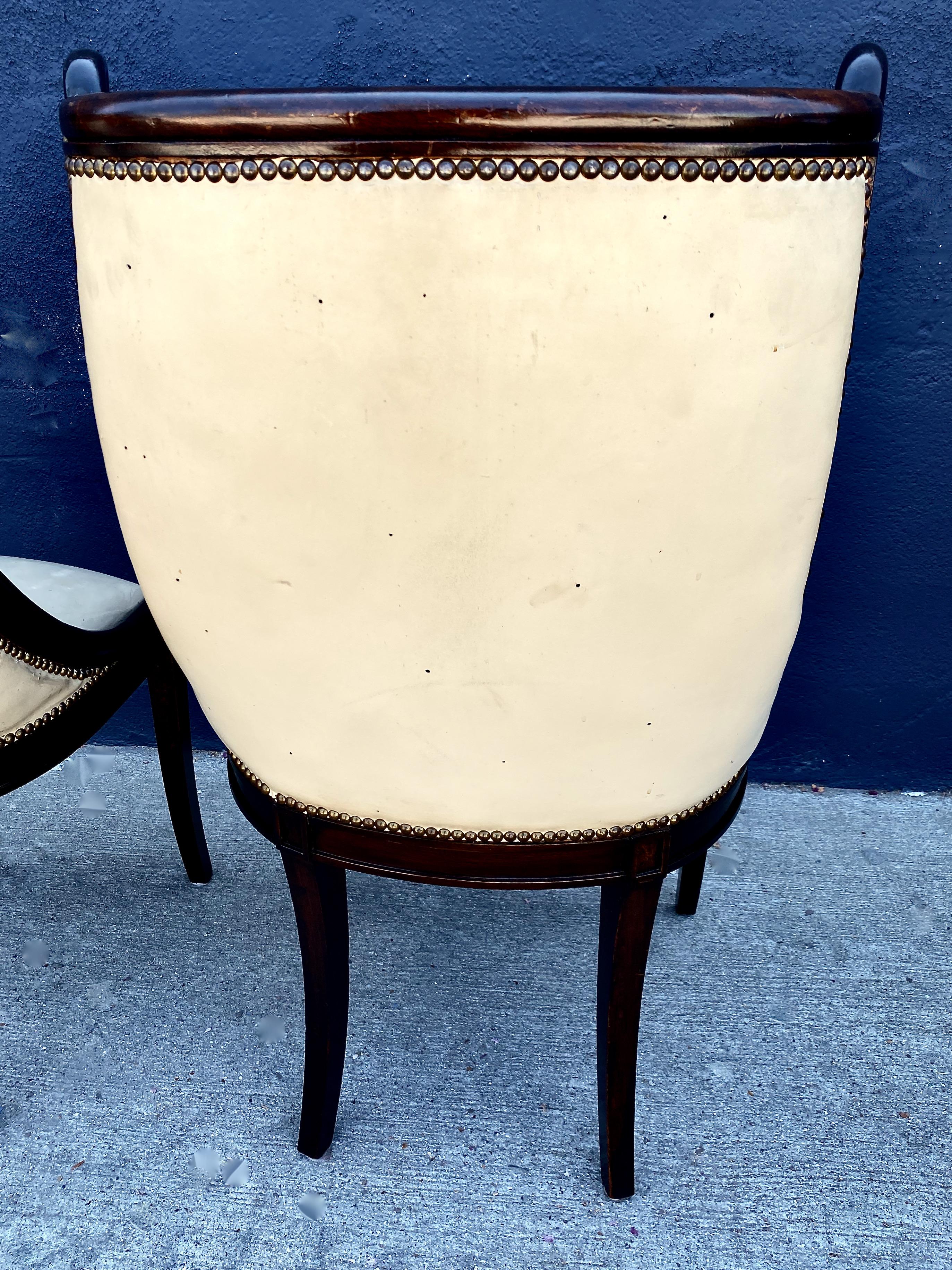 Pair of Hollywood Regency Klismos Chairs In Good Condition In Pasadena, CA