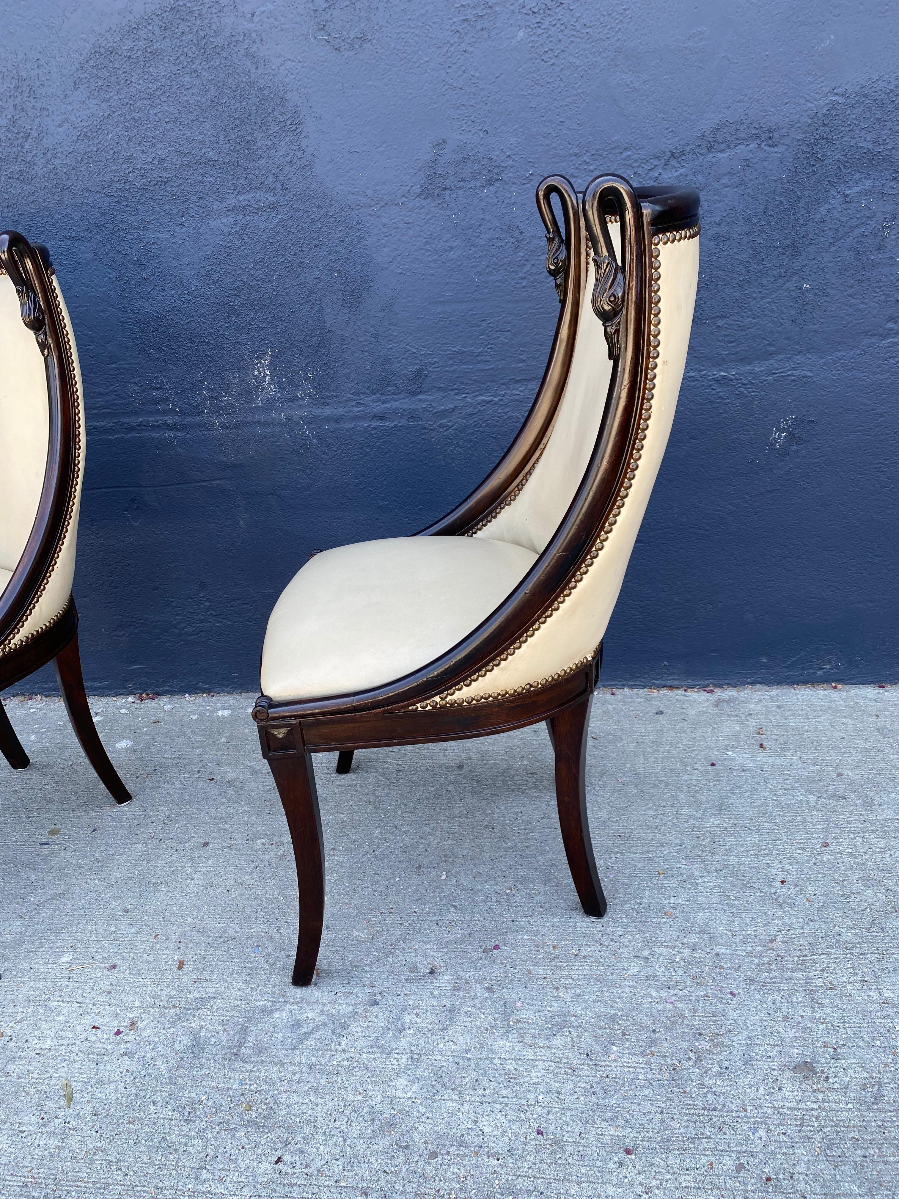 Pair of Hollywood Regency Klismos Chairs 1