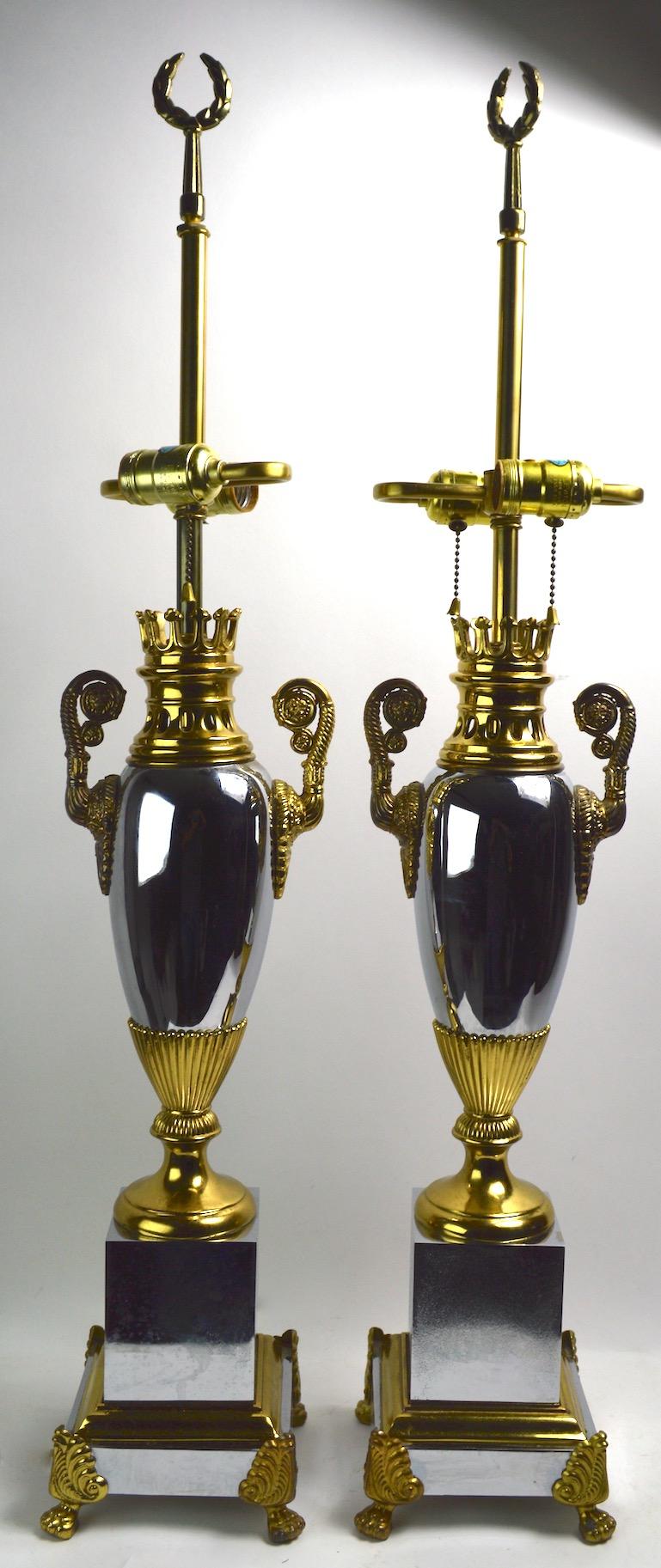 Pair of Hollywood Regency Lamps by Tyndale For Sale 9