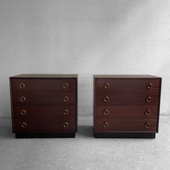 Pair Of Hollywood Regency Mahogany Dressers Attributed To Gilbert Rohde