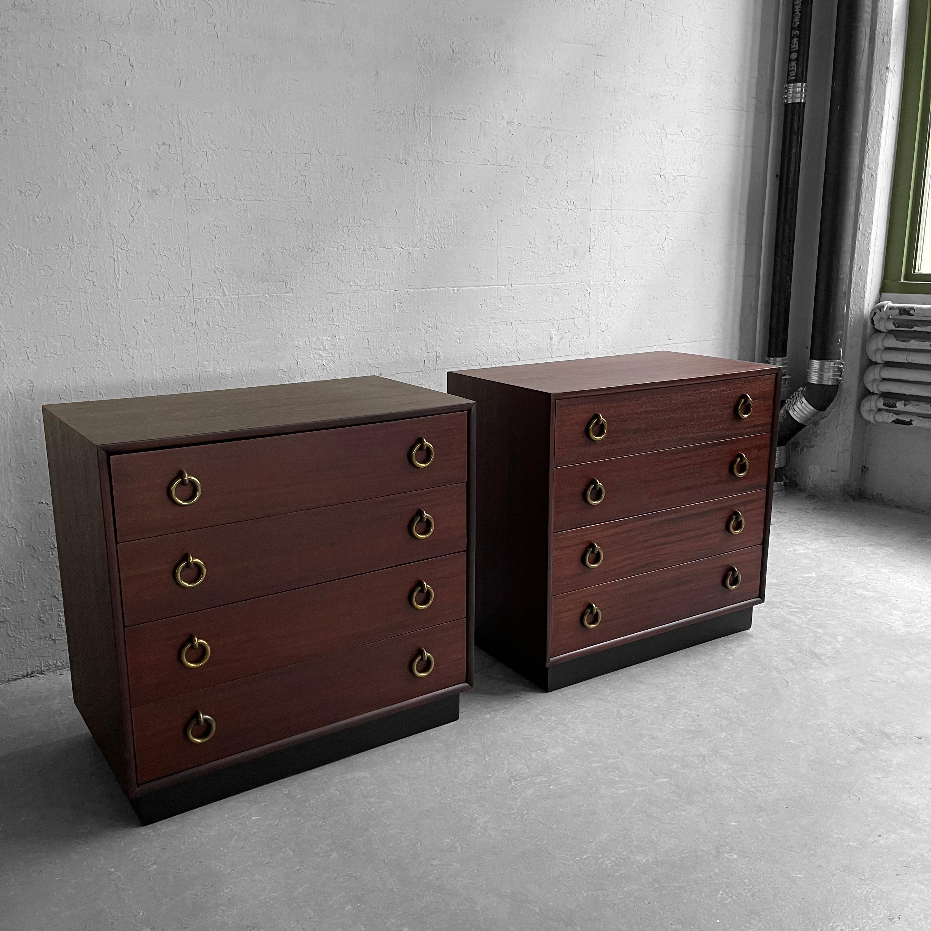 20th Century Pair of Hollywood Regency Mahogany Dressers For Sale