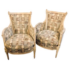 Pair of Hollywood Regency Maison Jansen attrib. Bergere or Armchairs