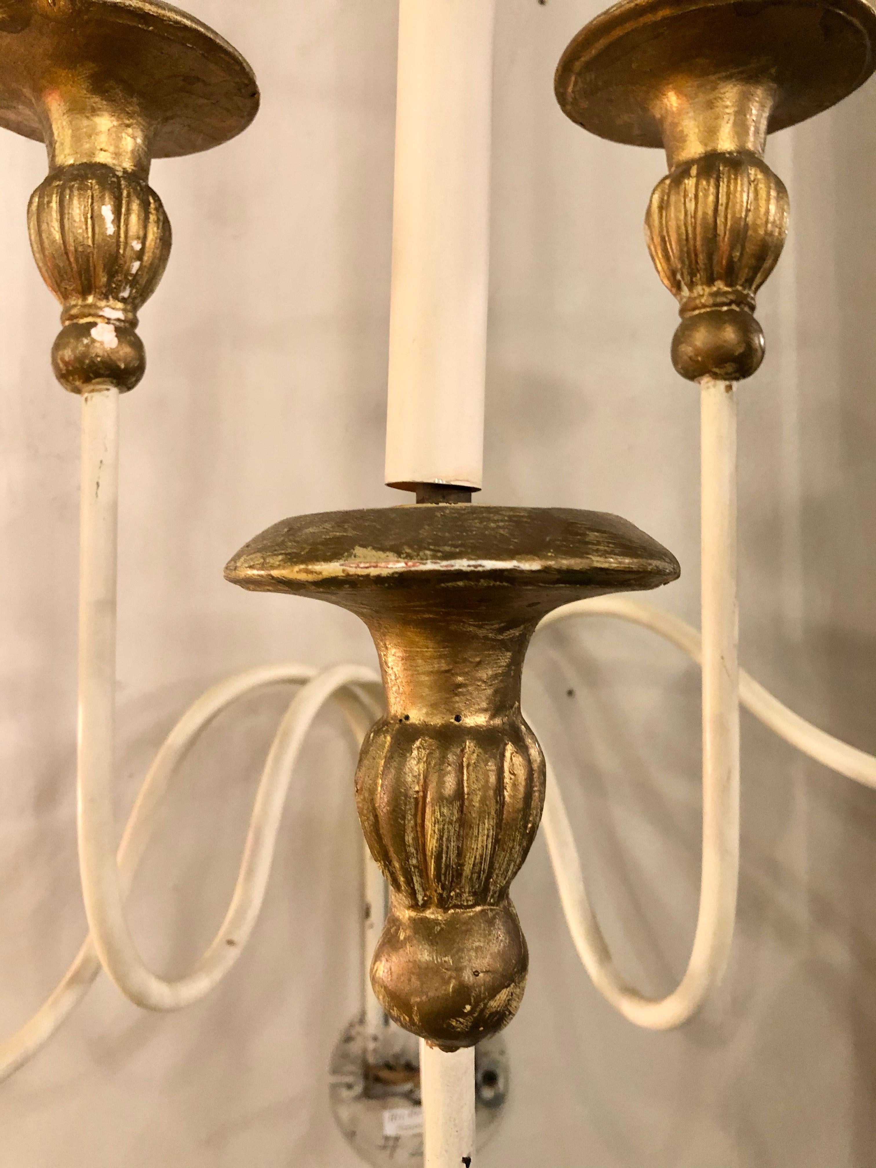 Pair of Hollywood Regency Maison Jansen Wall Sconces For Sale 4