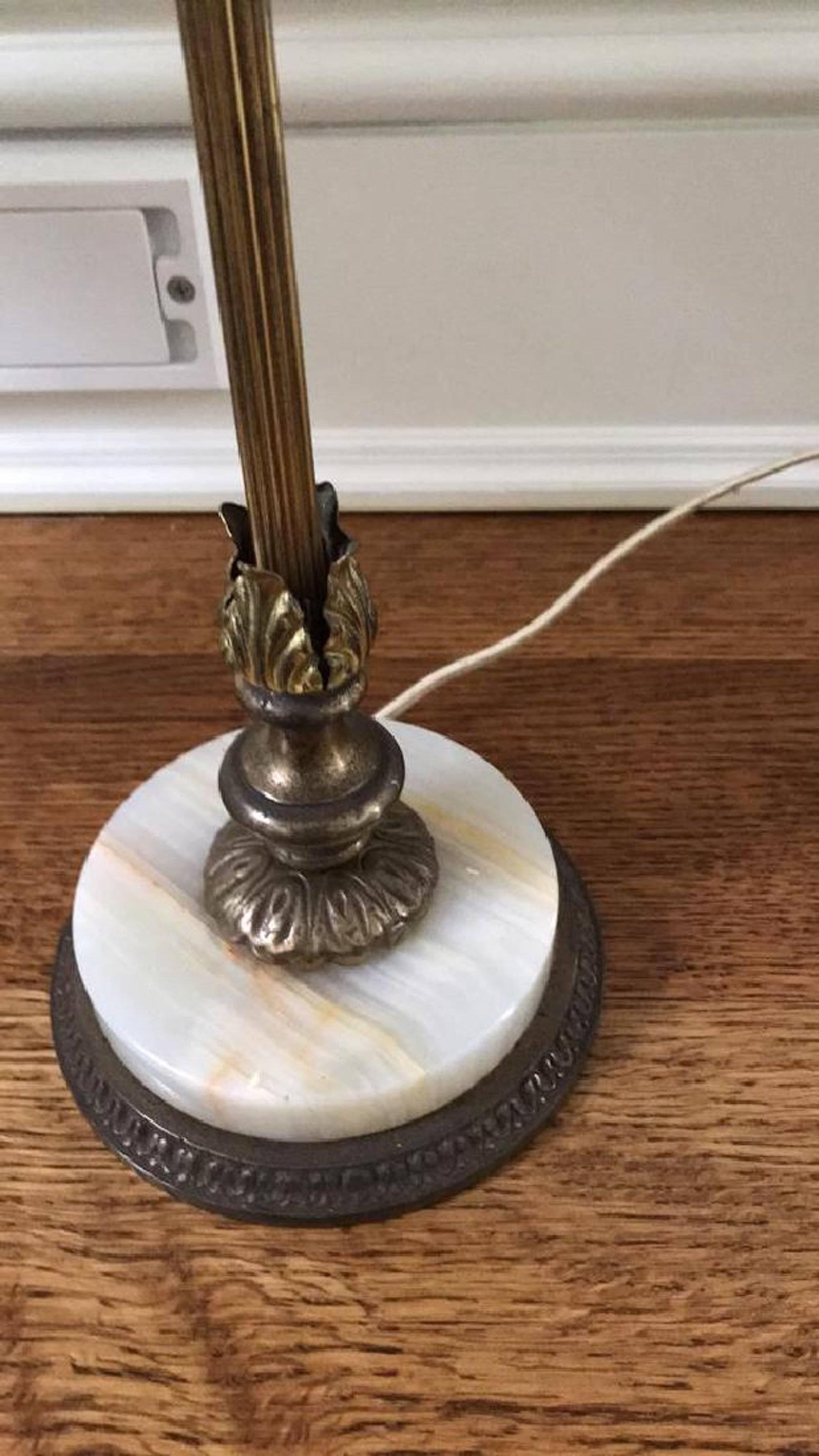 Neoclassical Pair of Hollywood Regency Marble Base Table Lamps