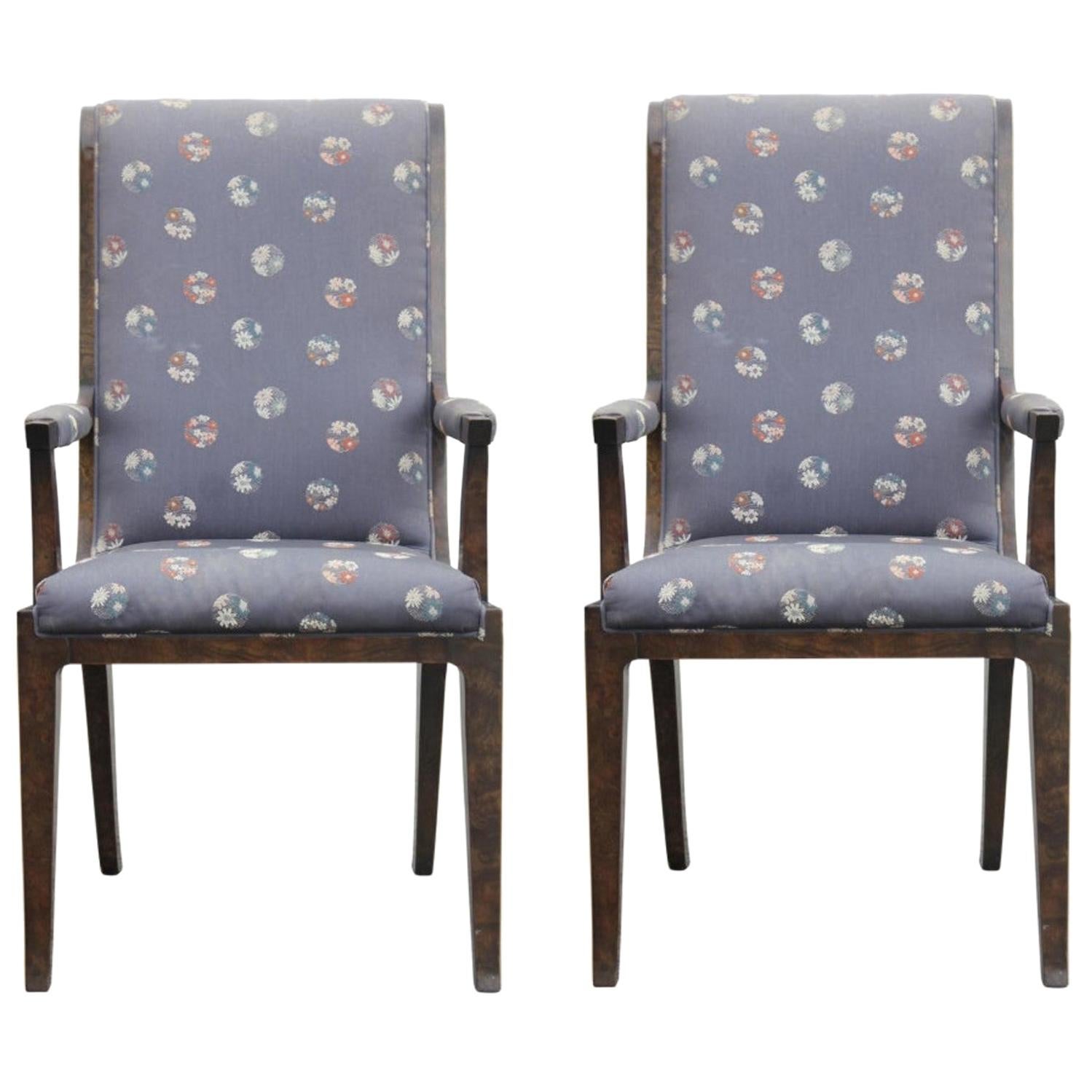 Pair of Hollywood Regency Mastercraft Captian Chairs Designed by William Doezema