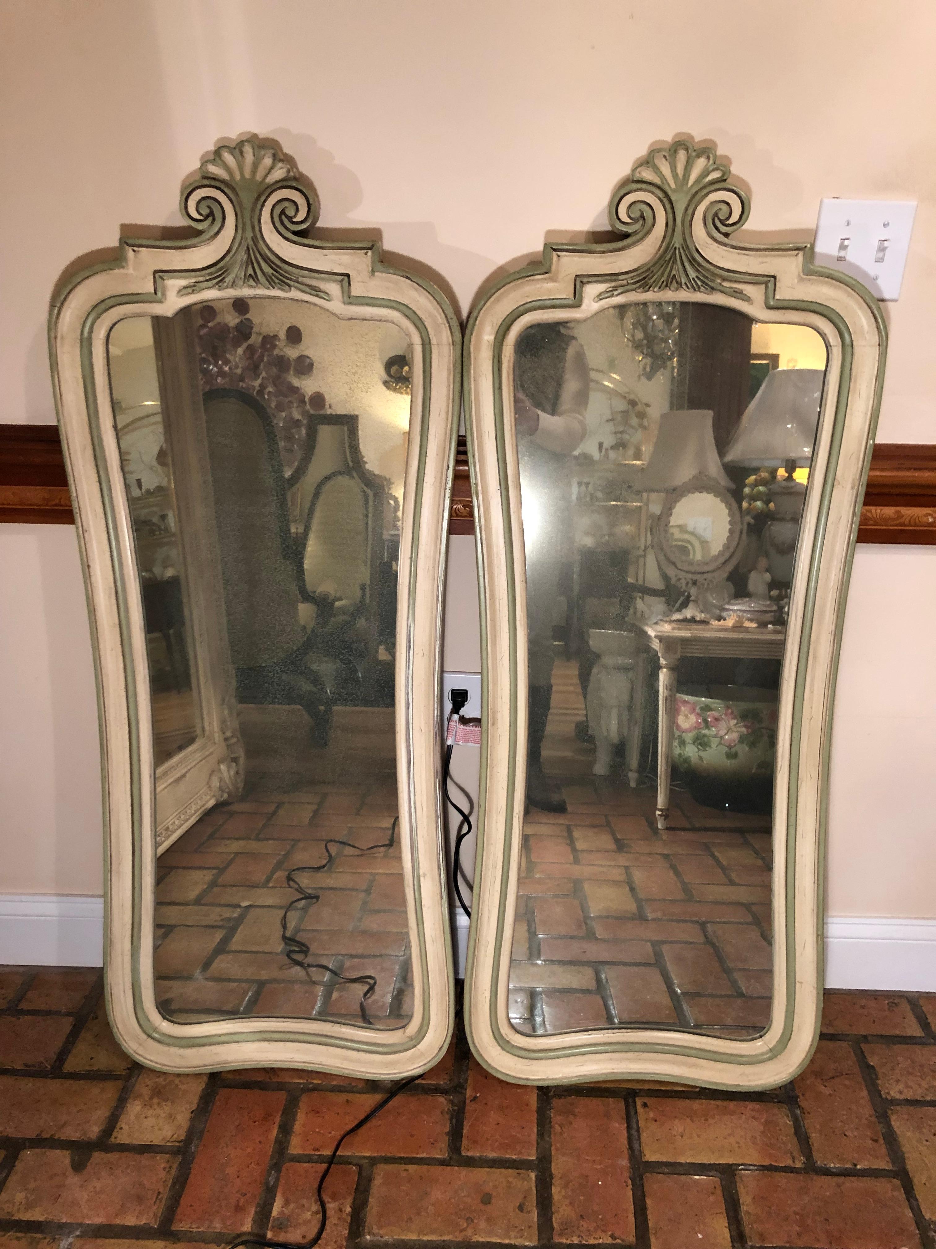 Romantic Pair of Hollywood Regency Mirrors