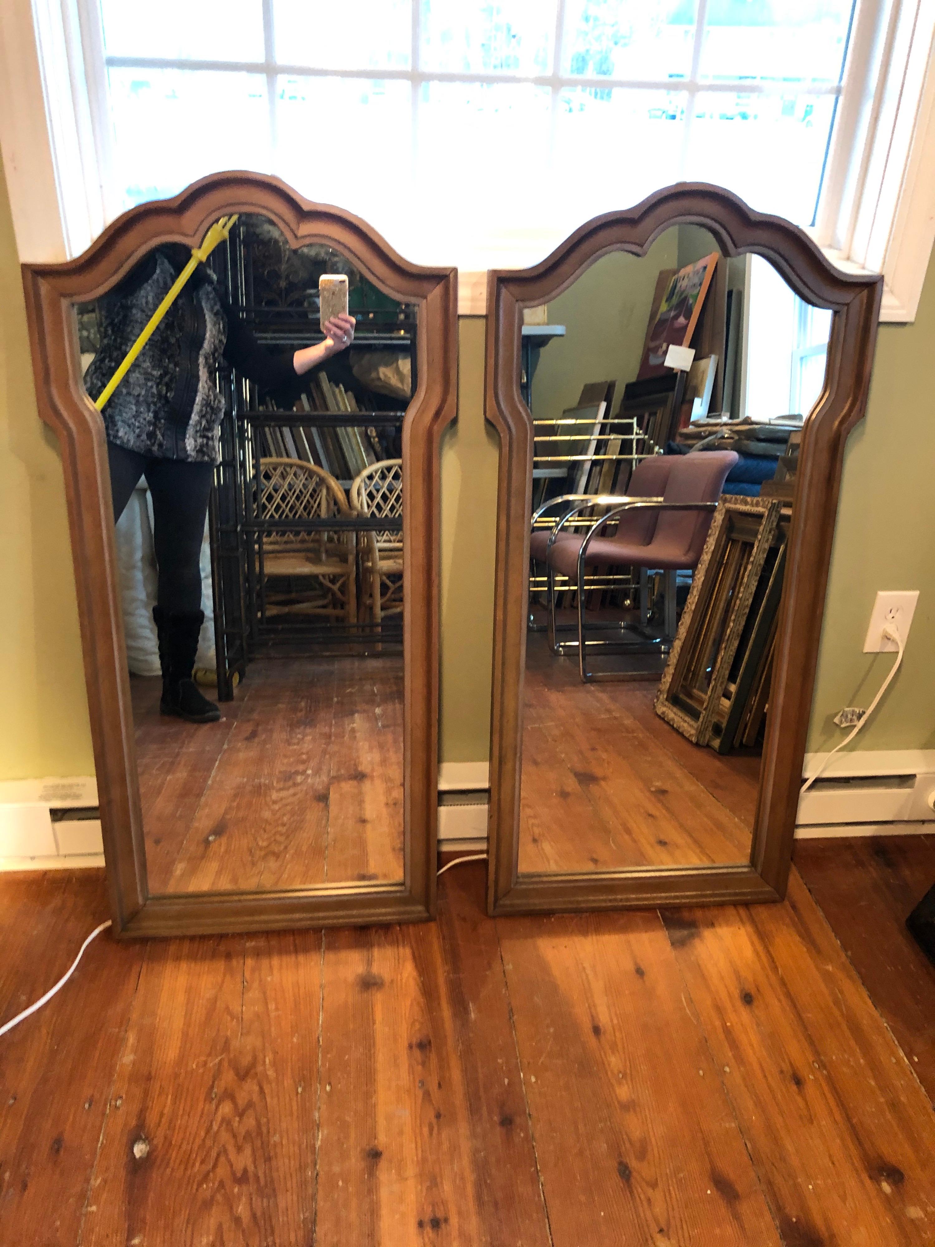 Pair of boho chic Hollywood Regency mirrors. Perfect pair for above a Master bathroom vanity with double sinks. Medieval or Moroccan feel. Paint any bright color or use as is. Gray and brown tones.