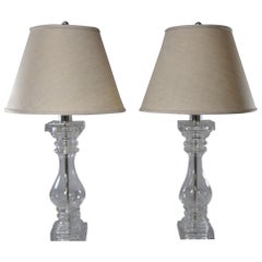 Pair of Hollywood Regency Modern Glass Chapman Lamps