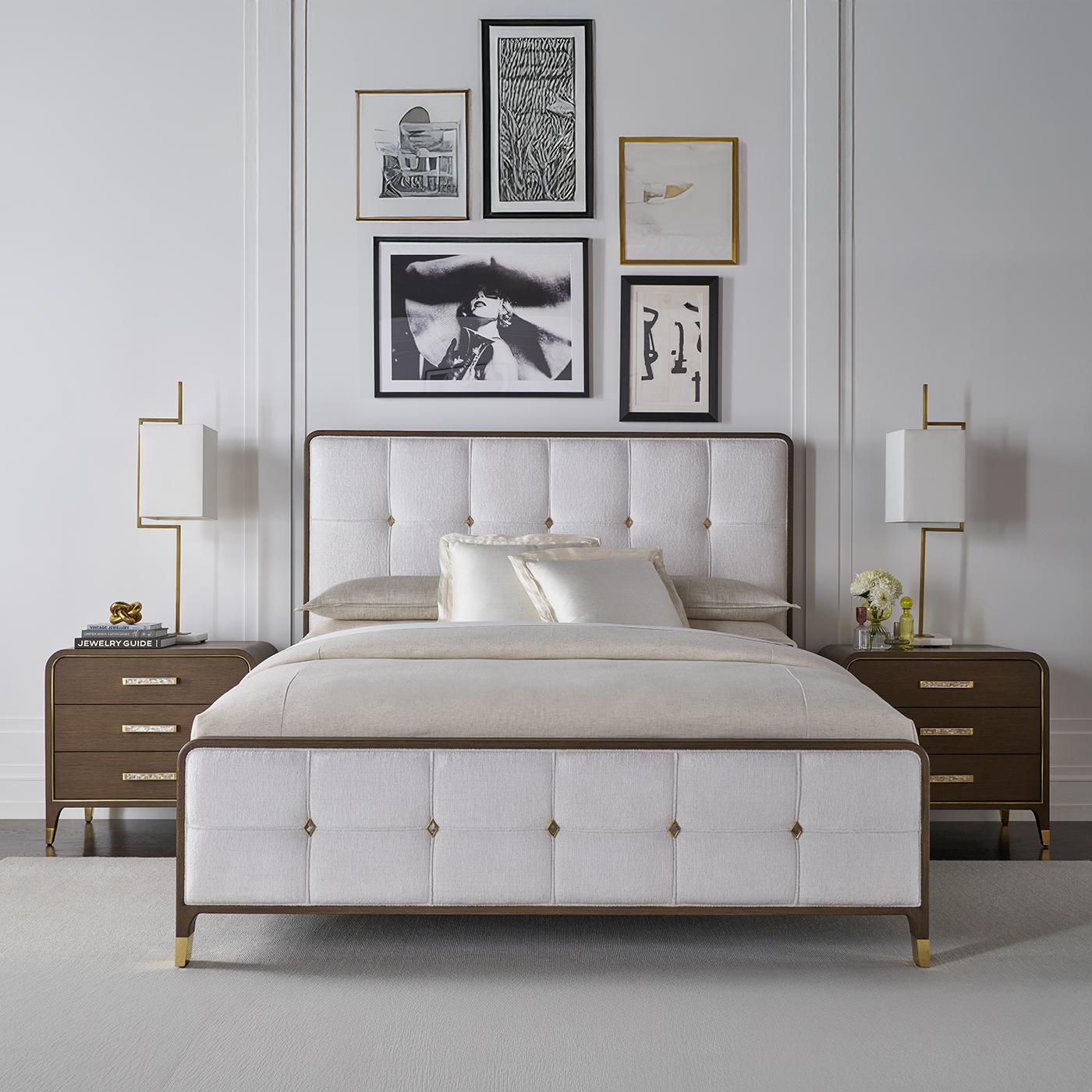 Meticulously artisan made and finished in rich brown Mink, it pairs effortlessly with the matching dresser or bed as a luxurious statement piece for those who embrace an elegant approach to life.

Three drawers offer convenient storage, each