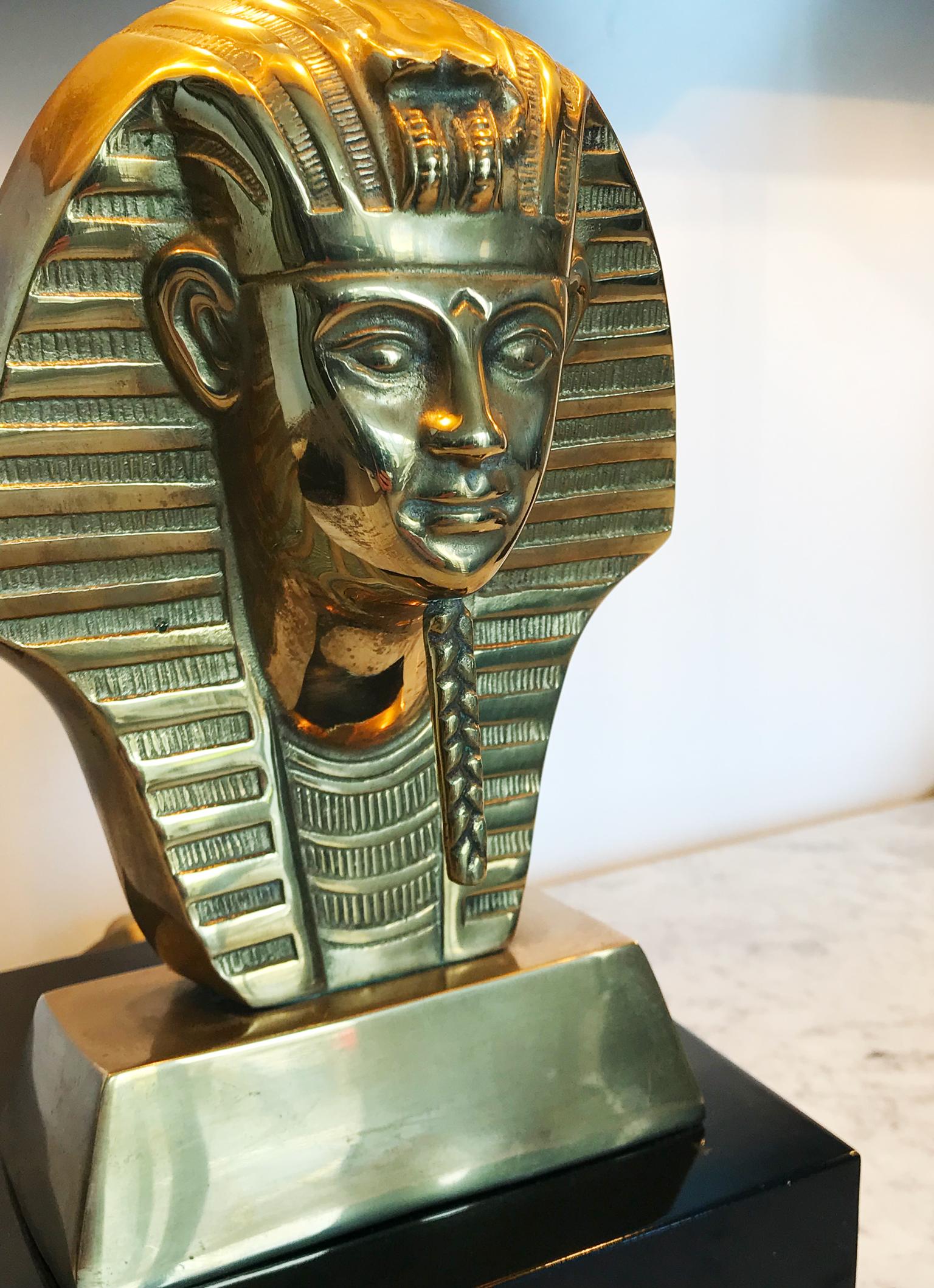 Belgian HOLLYWOOD REGENCY Pair of Pharaoh Table Lamps, 1960s For Sale