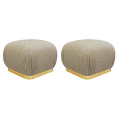 Pair of Hollywood Regency Poufs or Ottomans after Karl Springer by Weiman