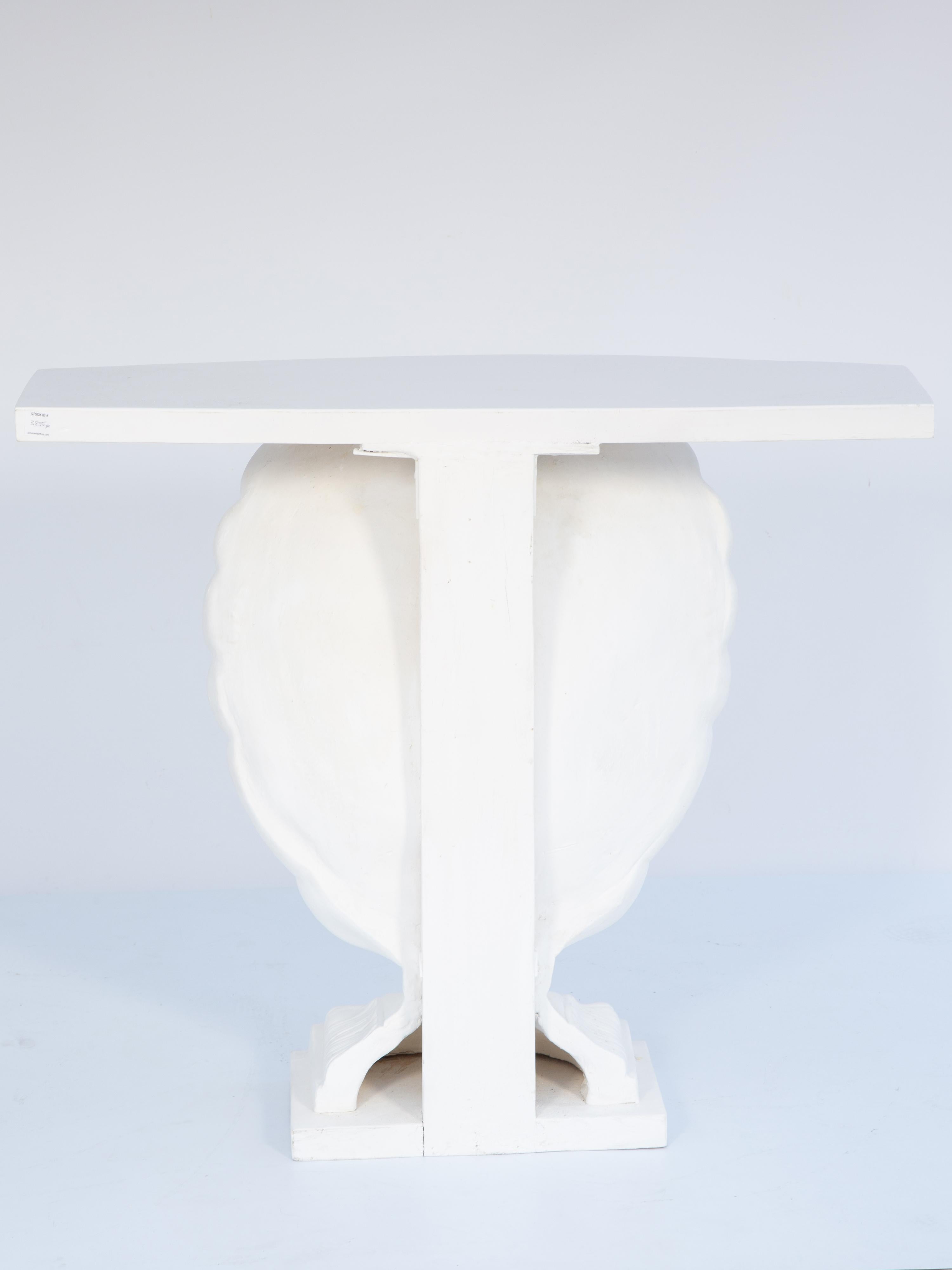 American Pair of Hollywood Regency Scallop Shell Consoles For Sale