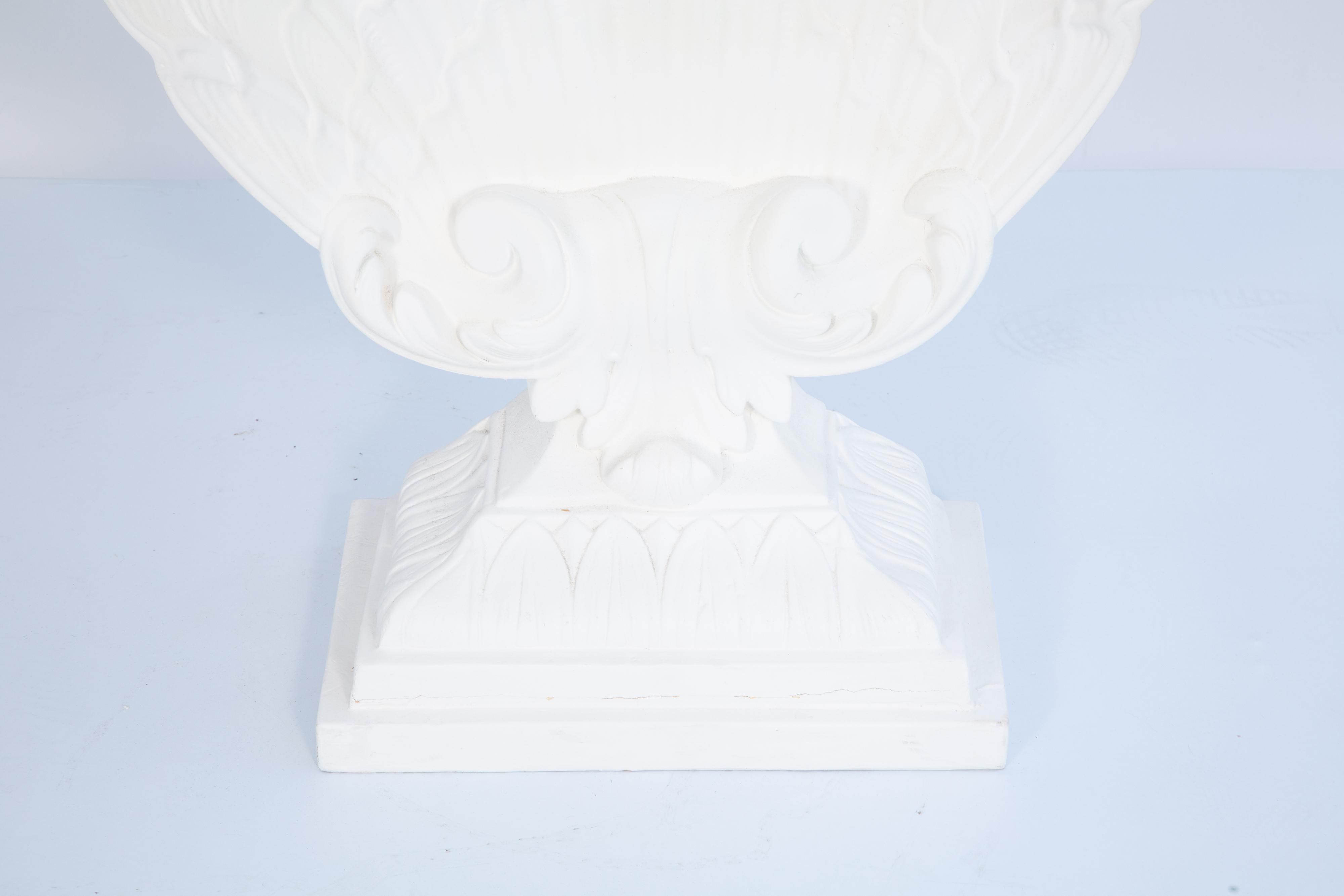 Plaster Pair of Hollywood Regency Scallop Shell Consoles For Sale