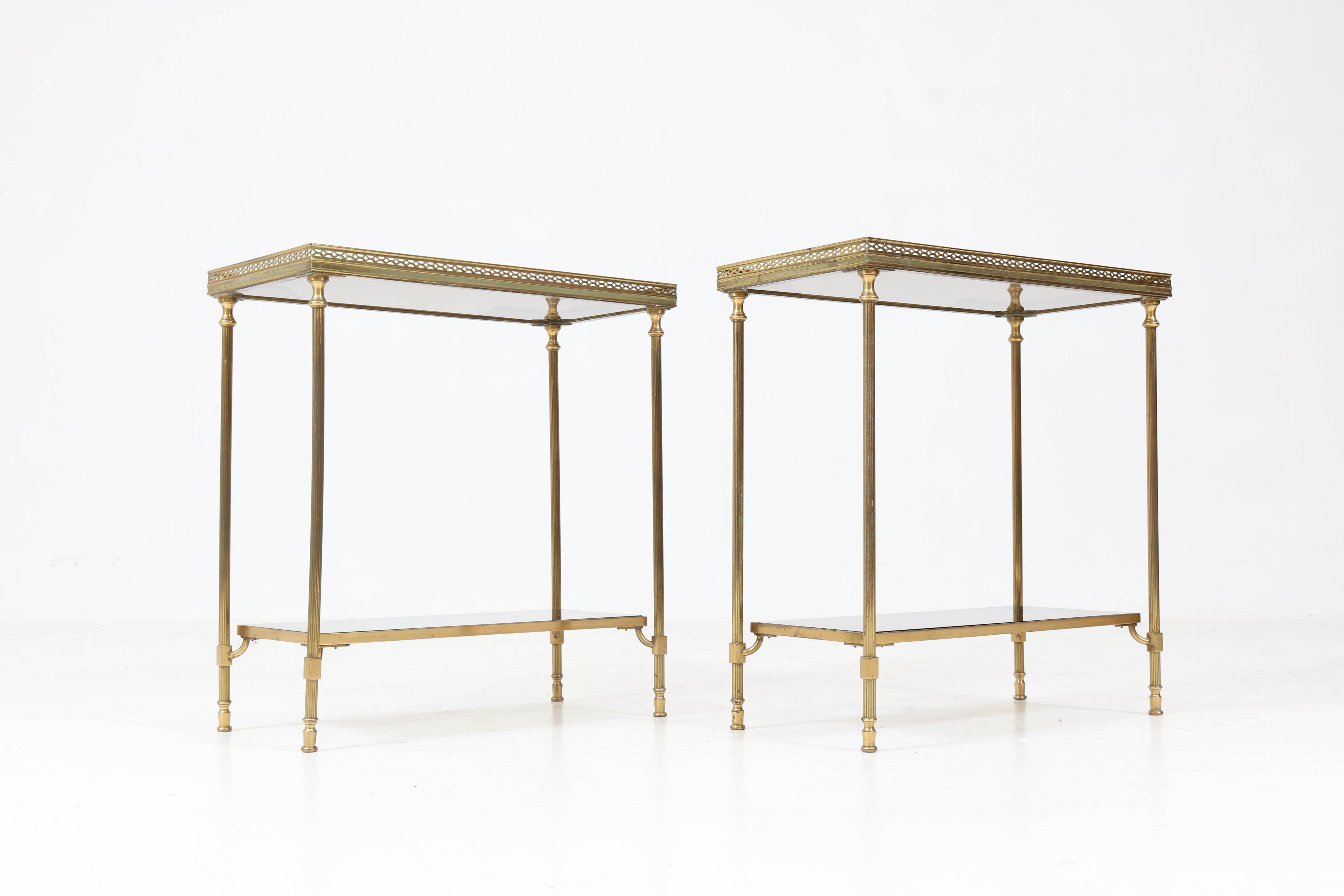 Pair of Hollywood Regency Side Tables by Maison Jansen, 1970s 1