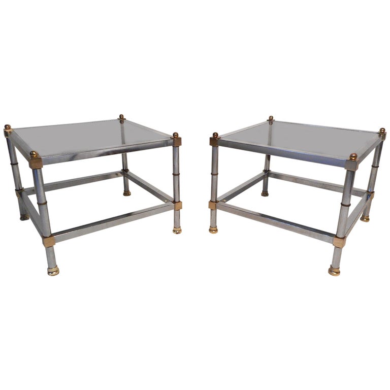 Pair Of Hollywood Regency Side Tables For Sale At 1stdibs