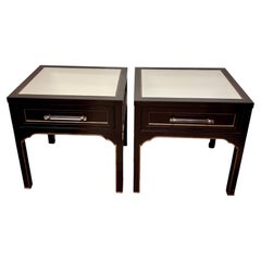 Pair of Hollywood Regency Side Tables with One Drawer