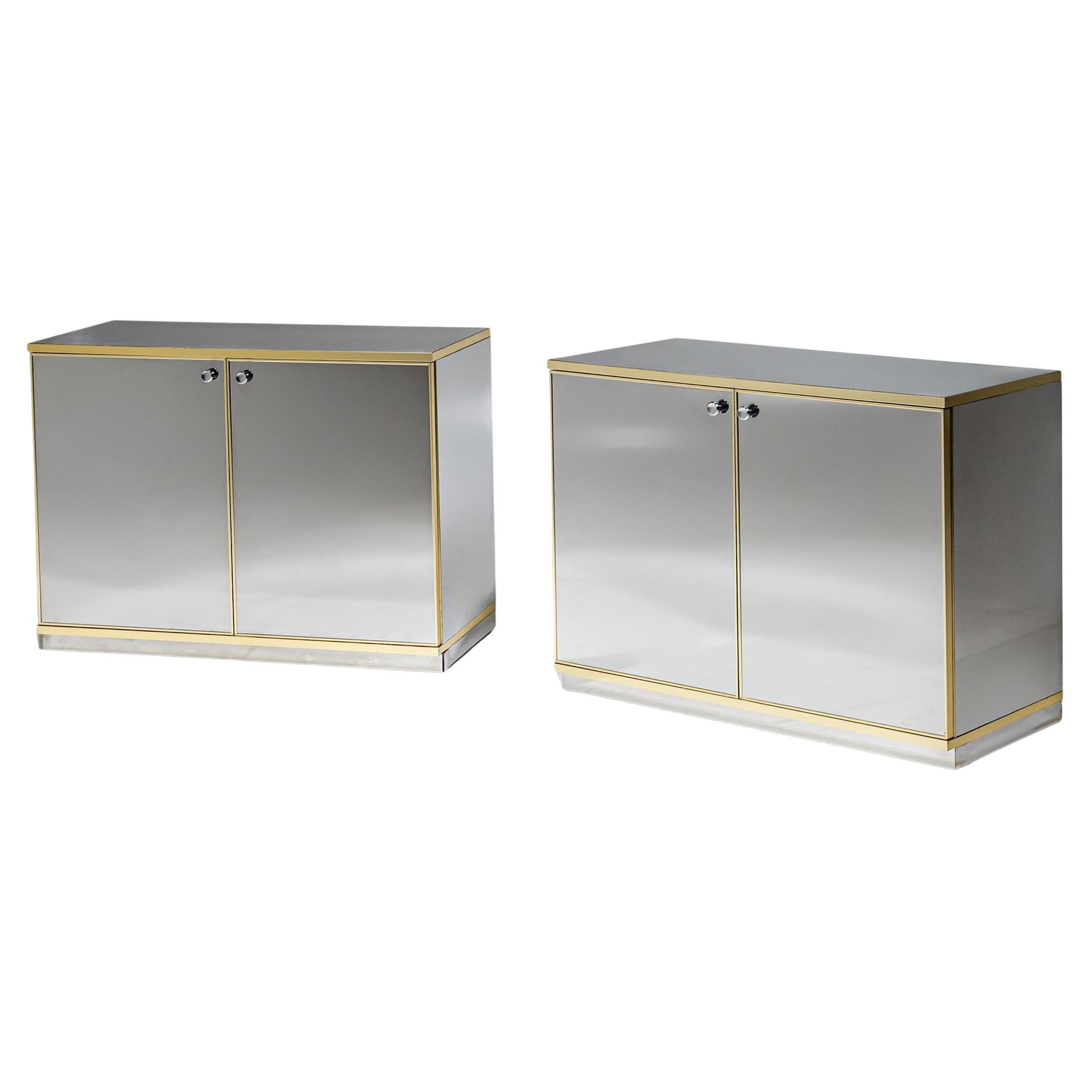 Pair of Hollywood Regency Sideboards, Italy, 1970s