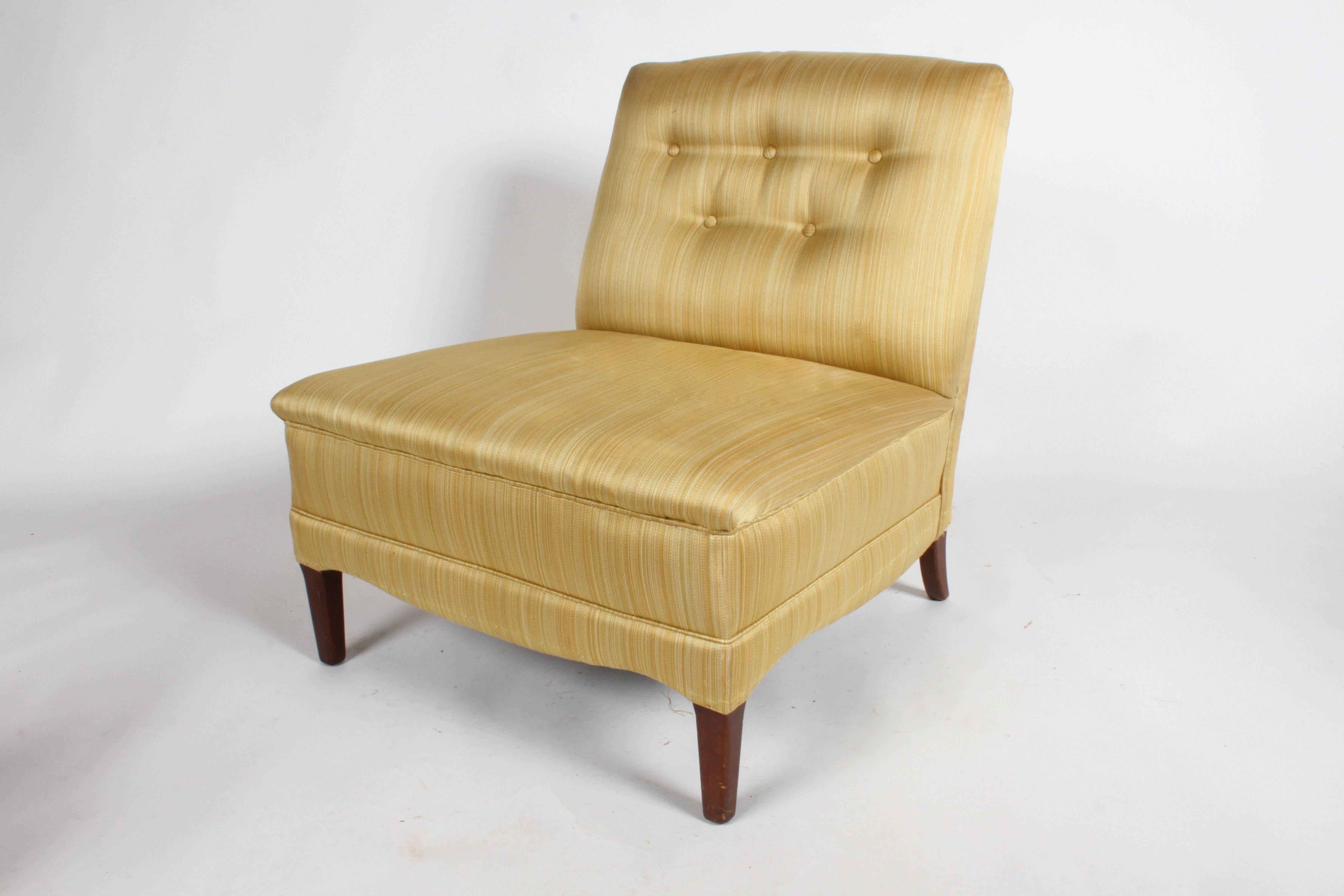 American Pair of Hollywood Regency Slipper Lounge Chairs For Sale