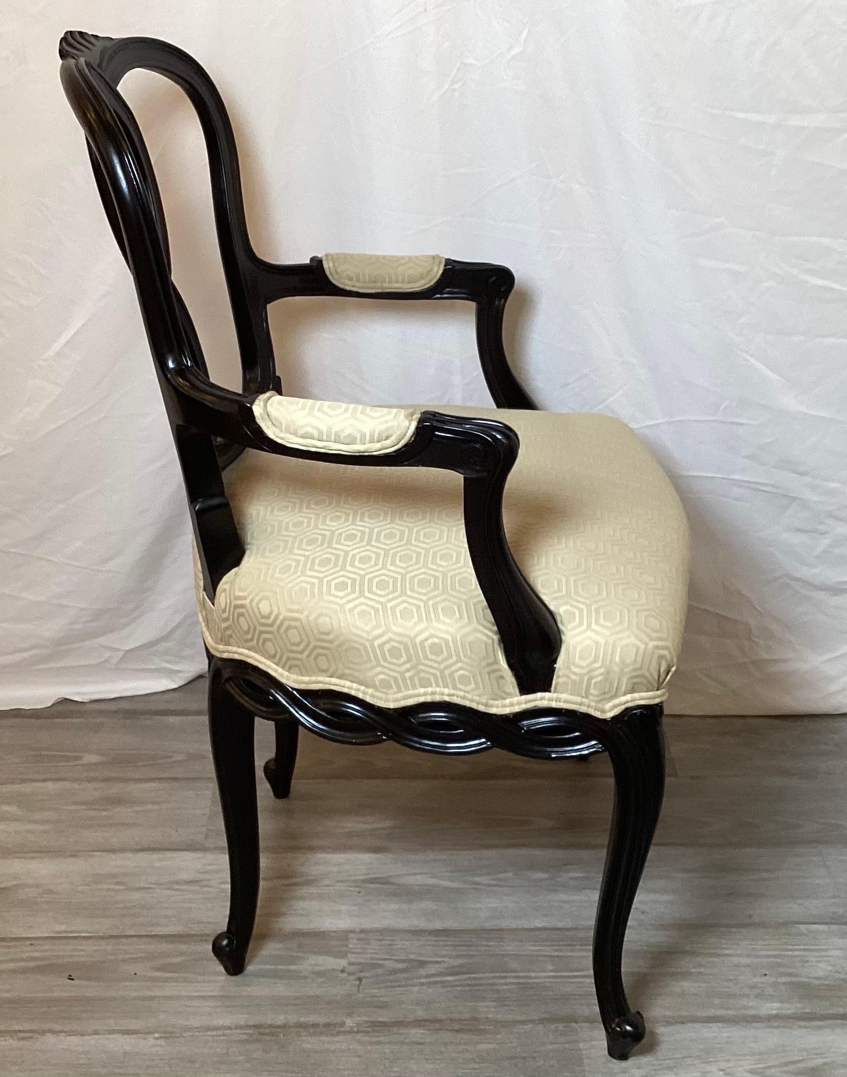 Pair Of Hollywood Regency Style Armchairs In Good Condition For Sale In Lambertville, NJ