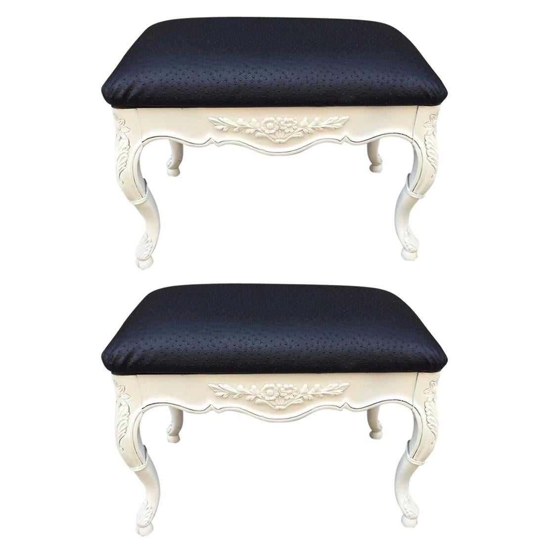 Pair of Hollywood Regency Style Benches