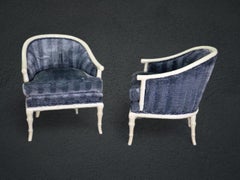 Pair of Hollywood Regency Style Faux Bamboo Paint Decorated Club Chairs