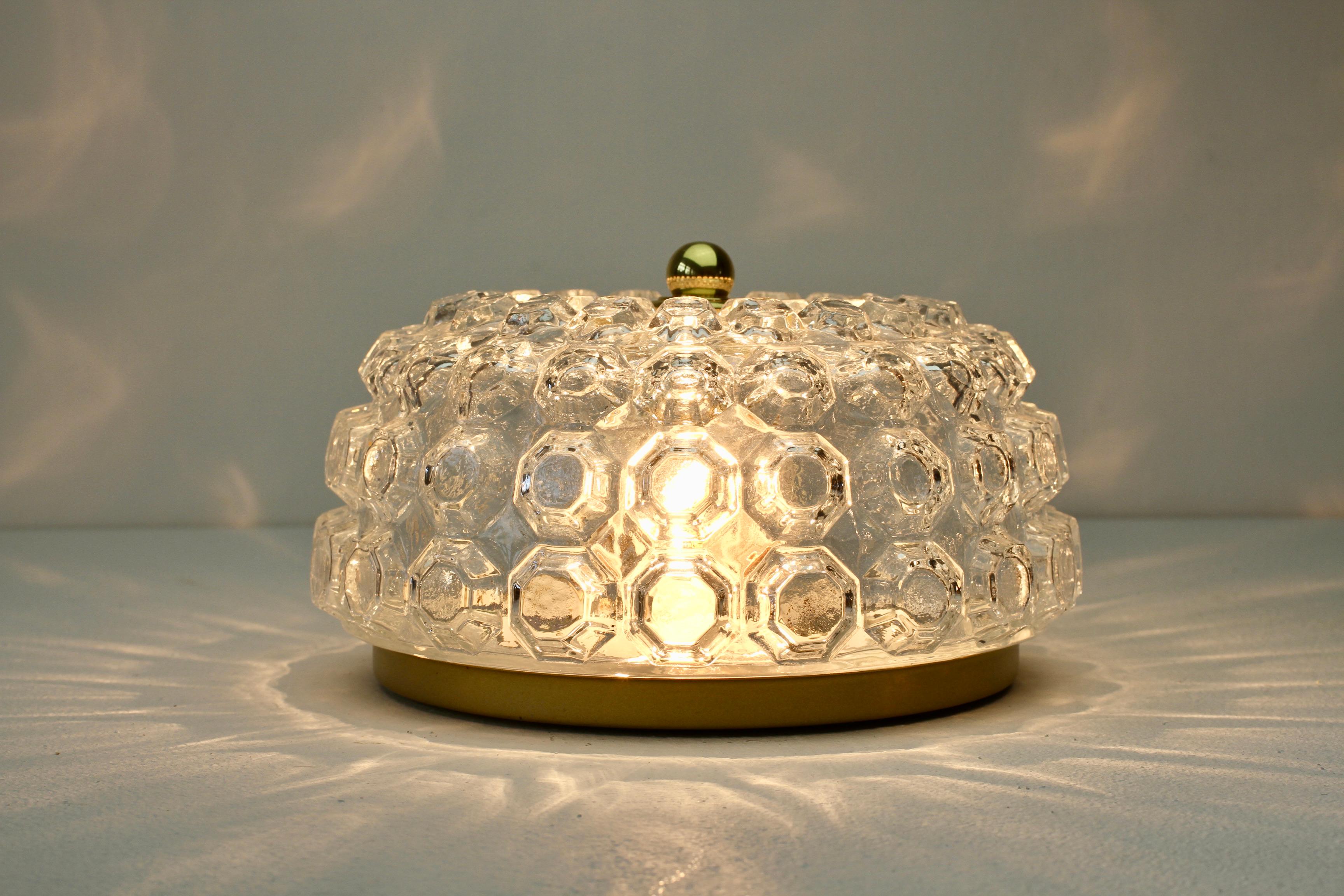 Mid-Century Modern Pair of Hollywood Regency Style Flush Mount Lights by Helena Tynell for Limburg