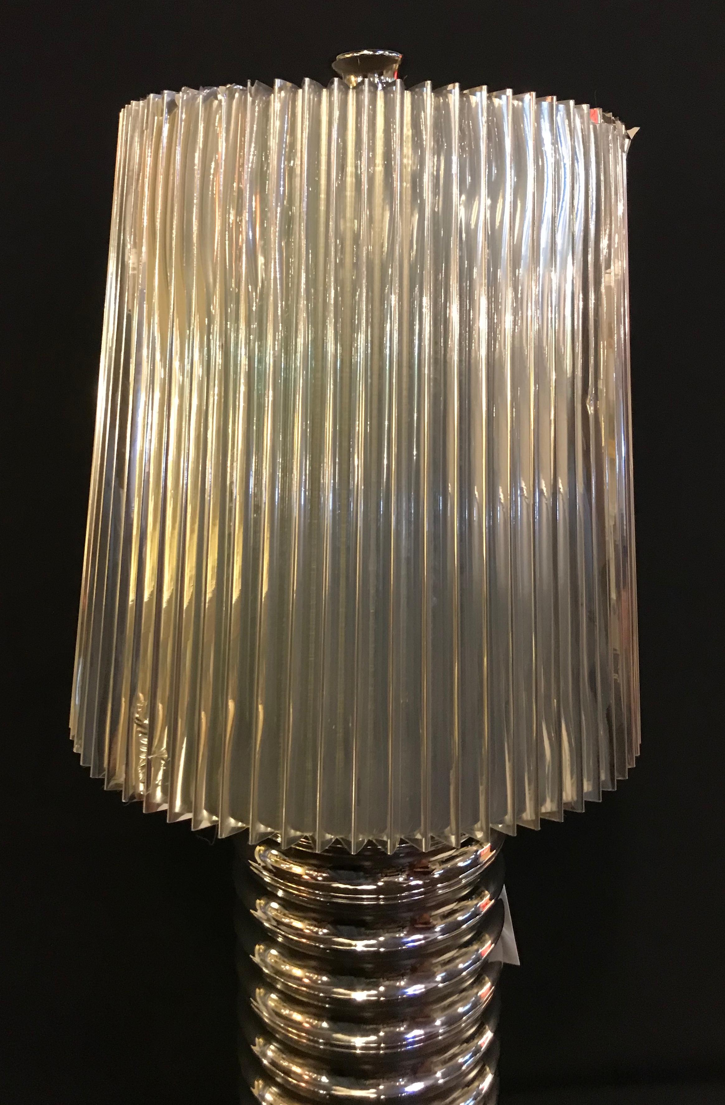 Pair of Hollywood Regency Style Silvered Mercury Glass Table Lamps In Good Condition In Stamford, CT