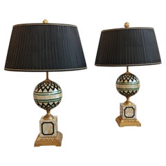 Pair of Hollywood Regency Table Lamps by Laudarte, Italy 2000s