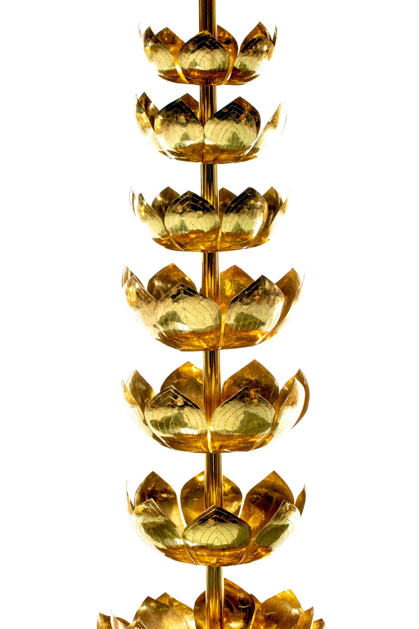 vintage hollywood regency lotus lamp
