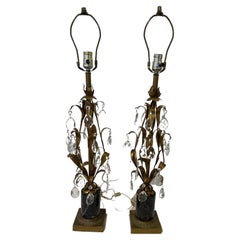 Pair of Hollywood Regency Tole Lamps