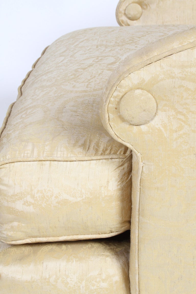 Pair of Hollywood Regency Tomlinson Lounge Chairs on Castors For Sale