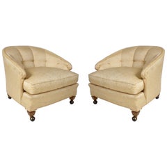 Coppia di sedie da salotto Hollywood Regency Tomlinson su rotelle