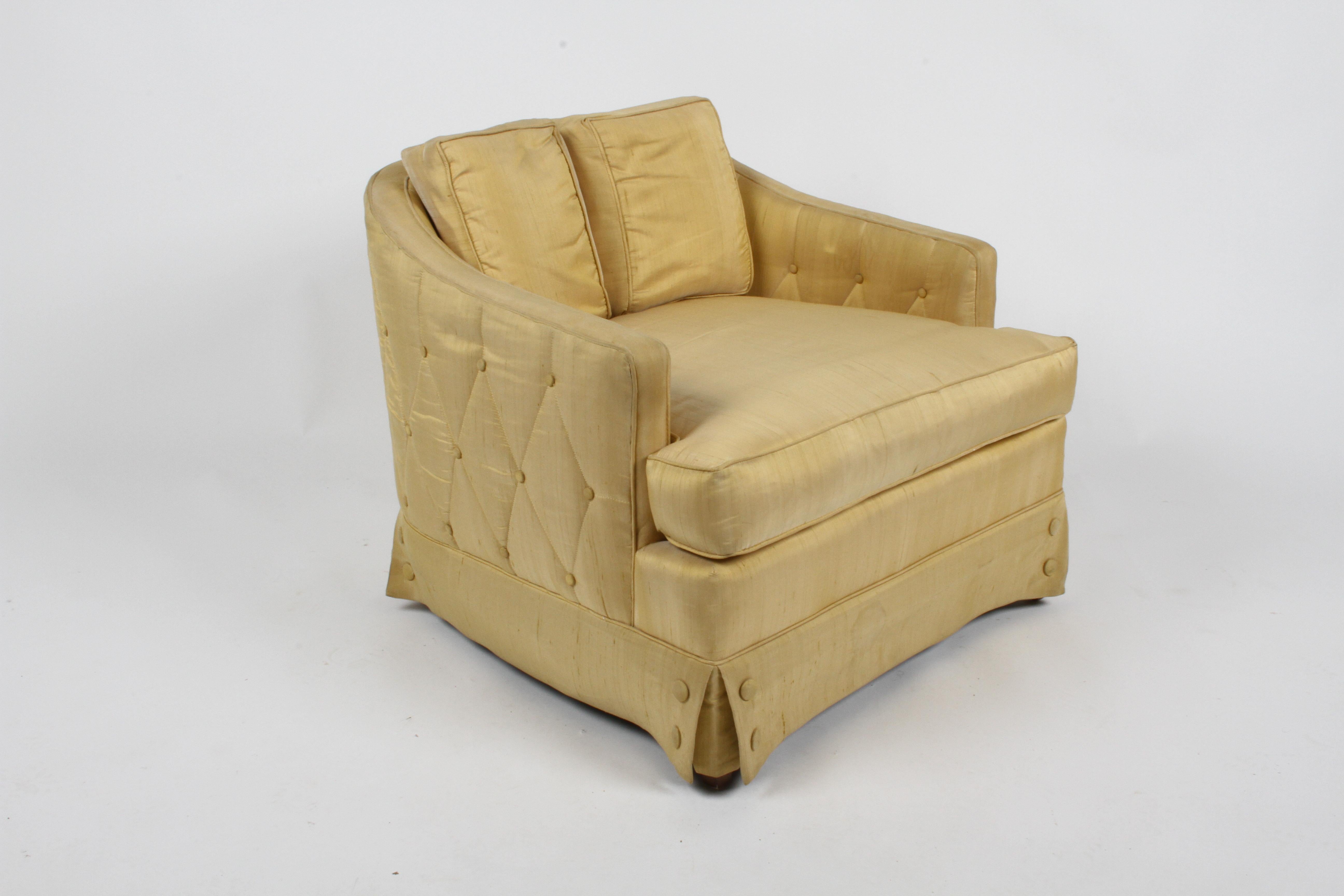 Milieu du XXe siècle Paire de chaises longues Tomlinson pour Parkway de style Hollywood Regency avec pouf en vente