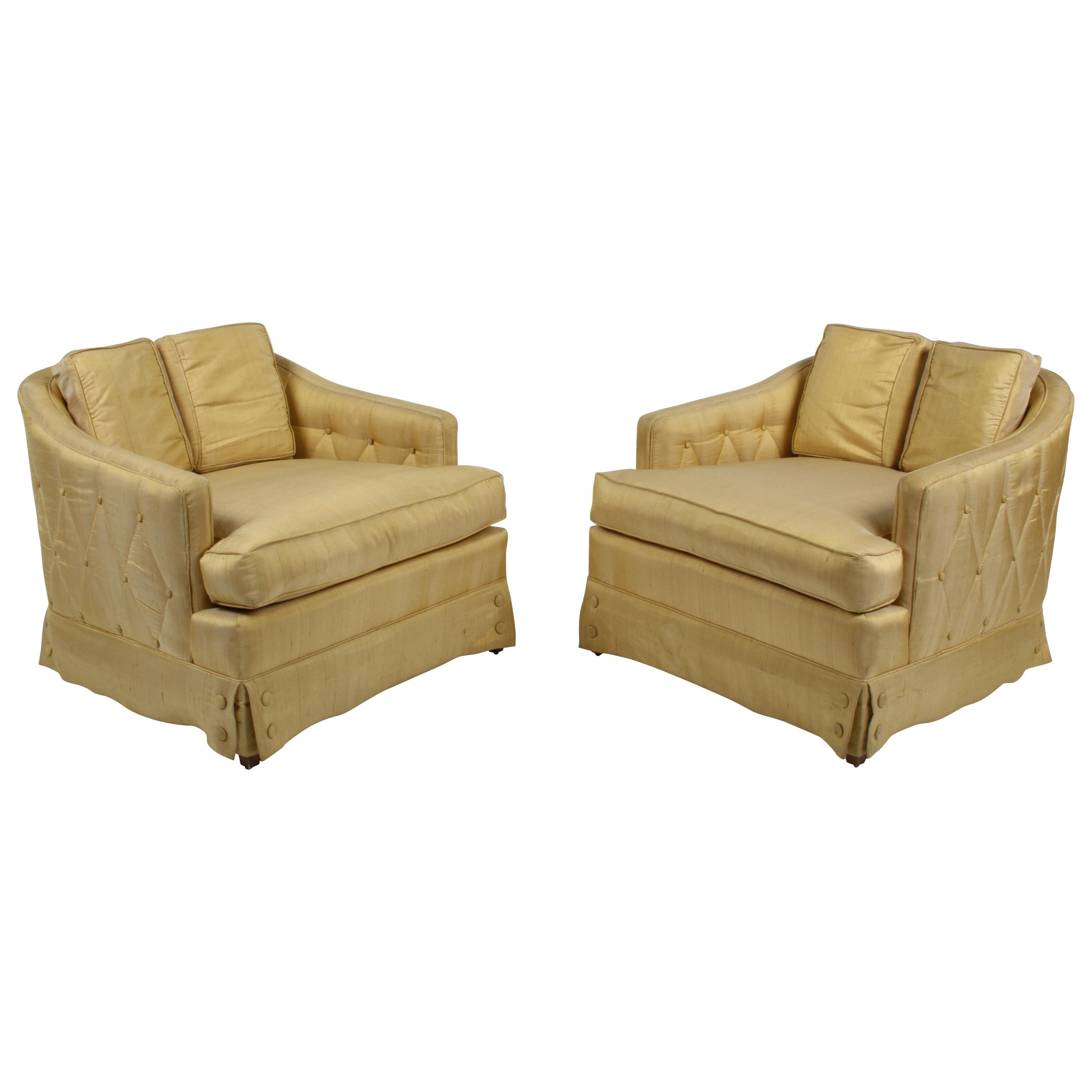 Pair of Hollywood Regency Tomlinson Parkway Terrace Lounge Chairs with Ottoman
