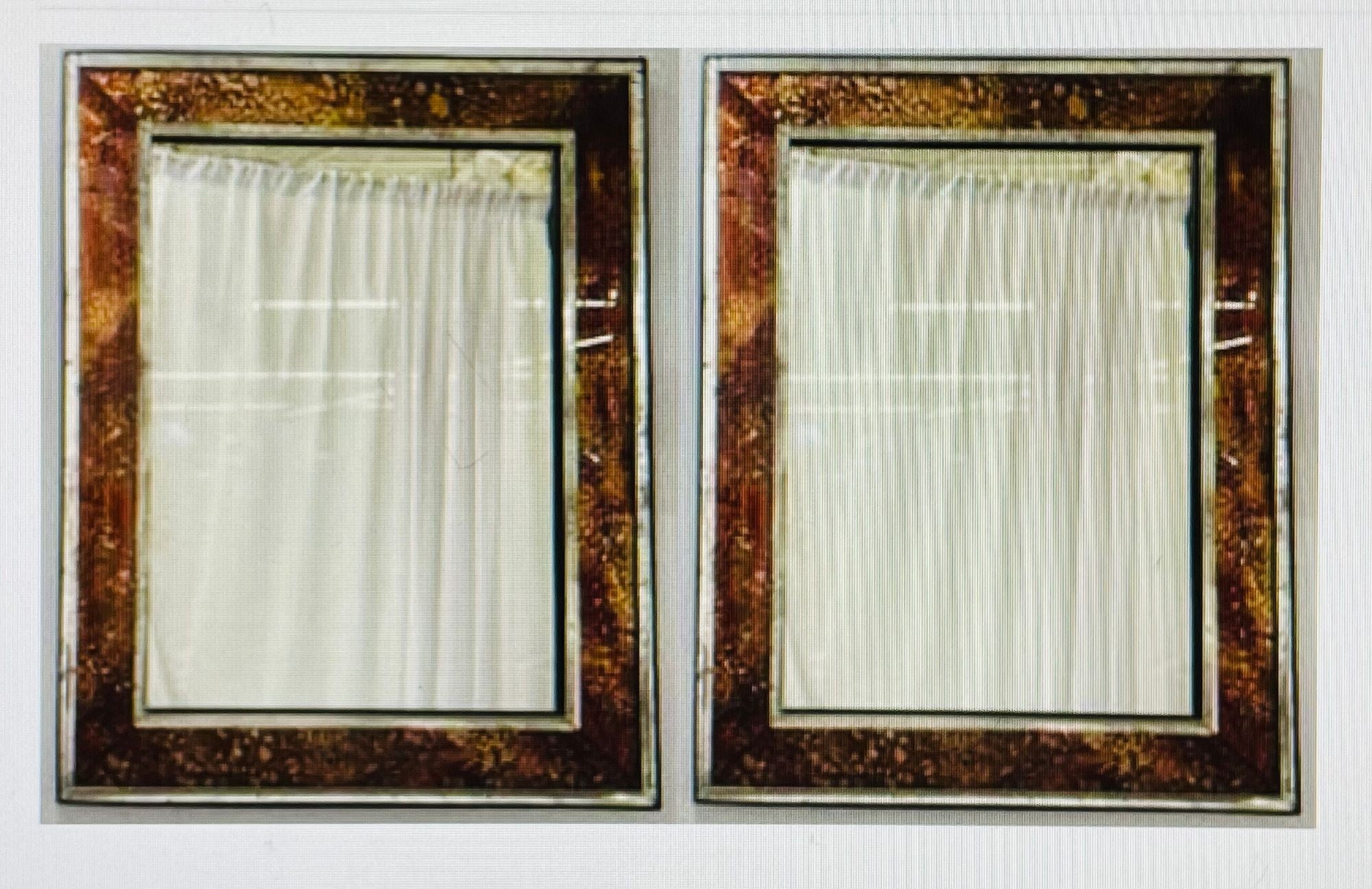 Pair of Hollywood Regency Tortoise Shell Mirrors, Wall, Console Over the Mantle
