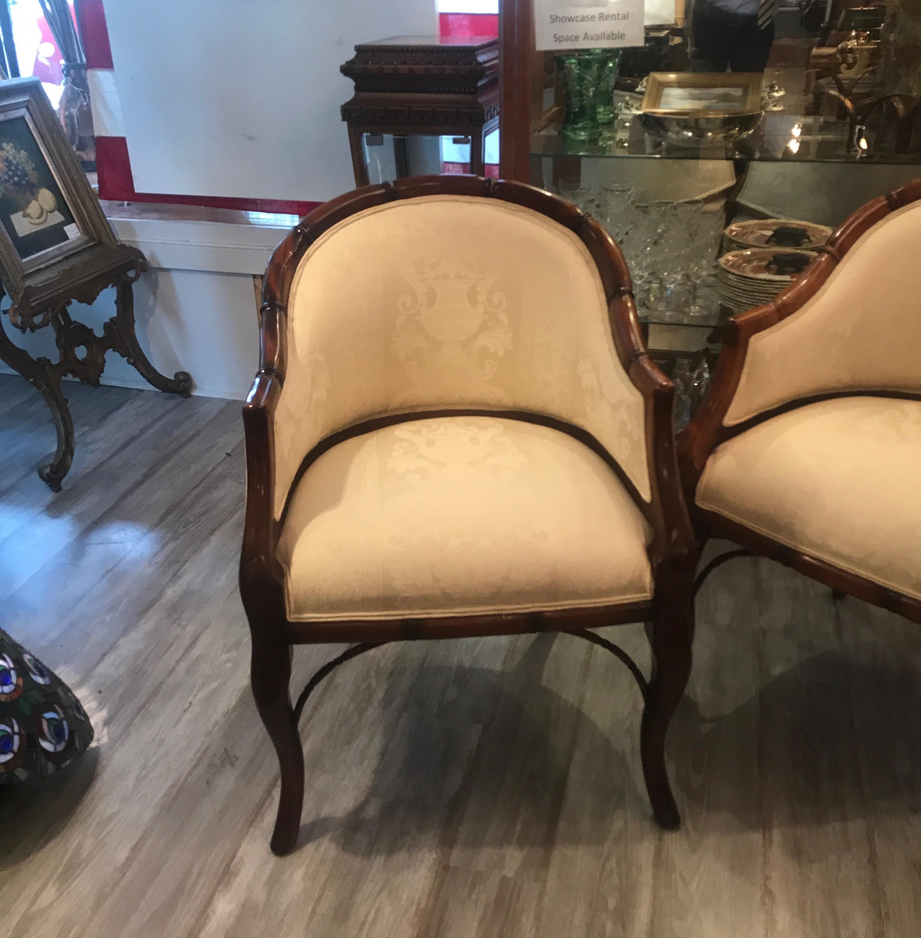 Pair of Hollywood Regency Tub Chairs 4