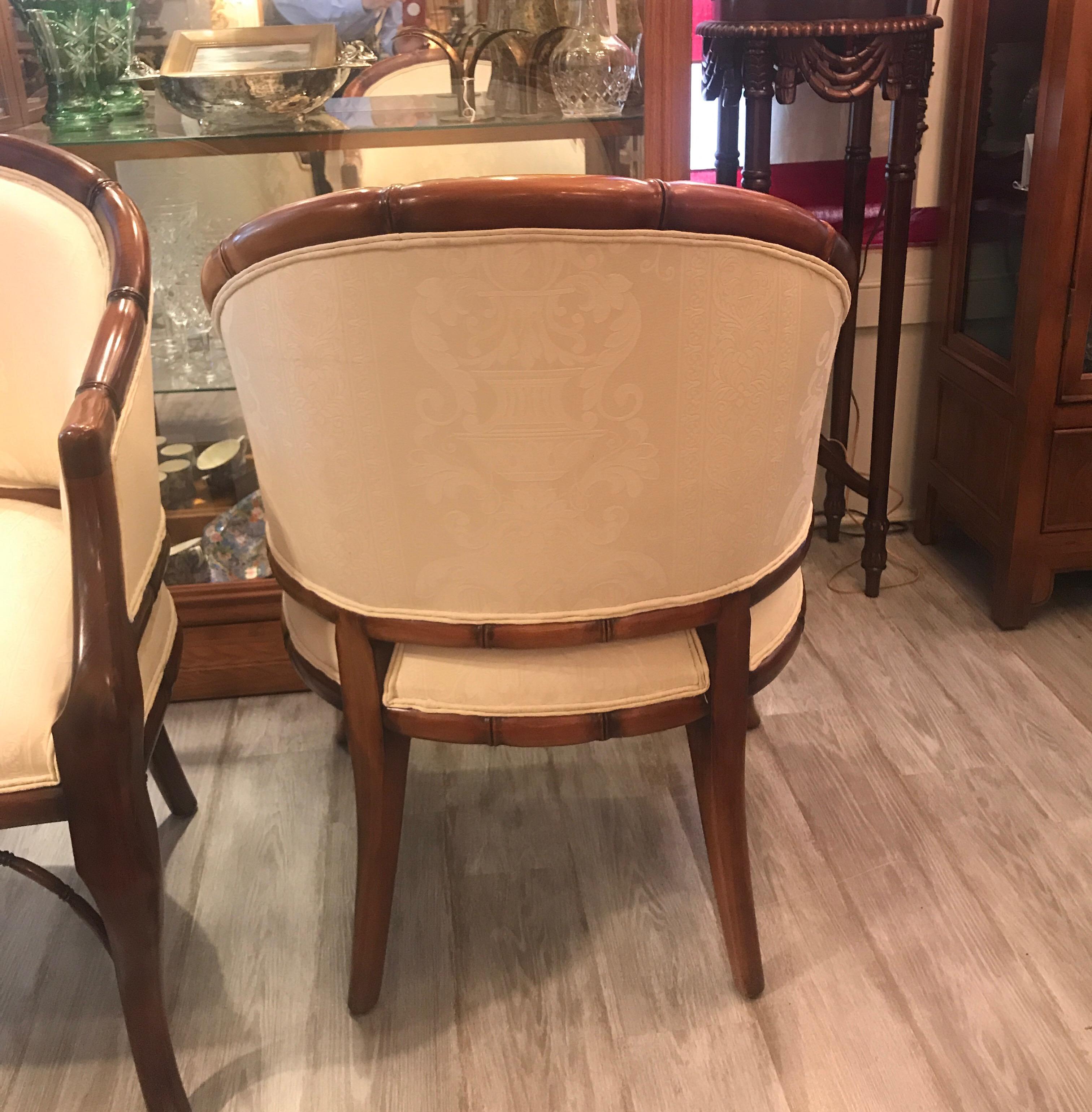Pair of Hollywood Regency Tub Chairs In Excellent Condition In Lambertville, NJ
