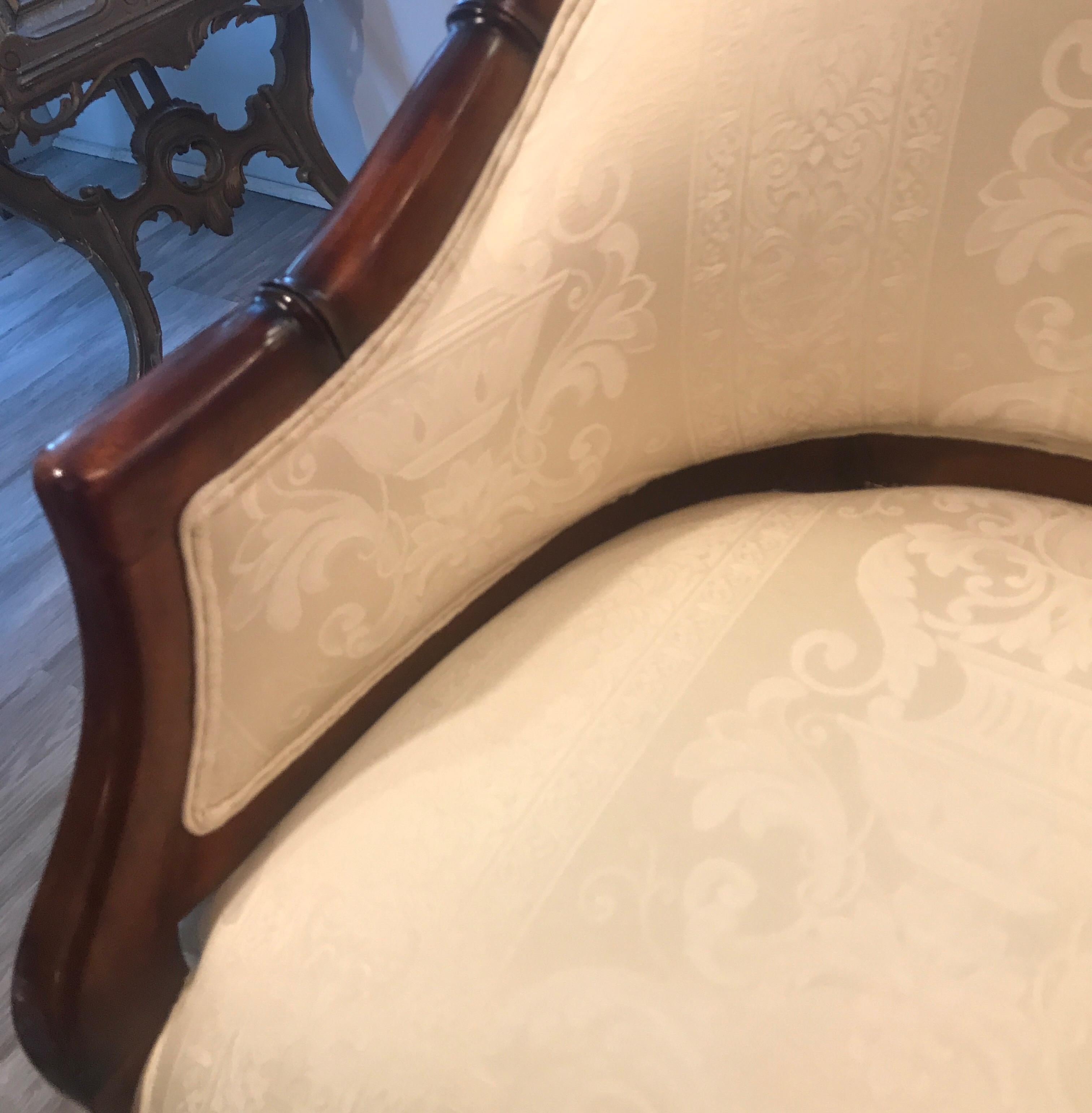 Damask Pair of Hollywood Regency Tub Chairs