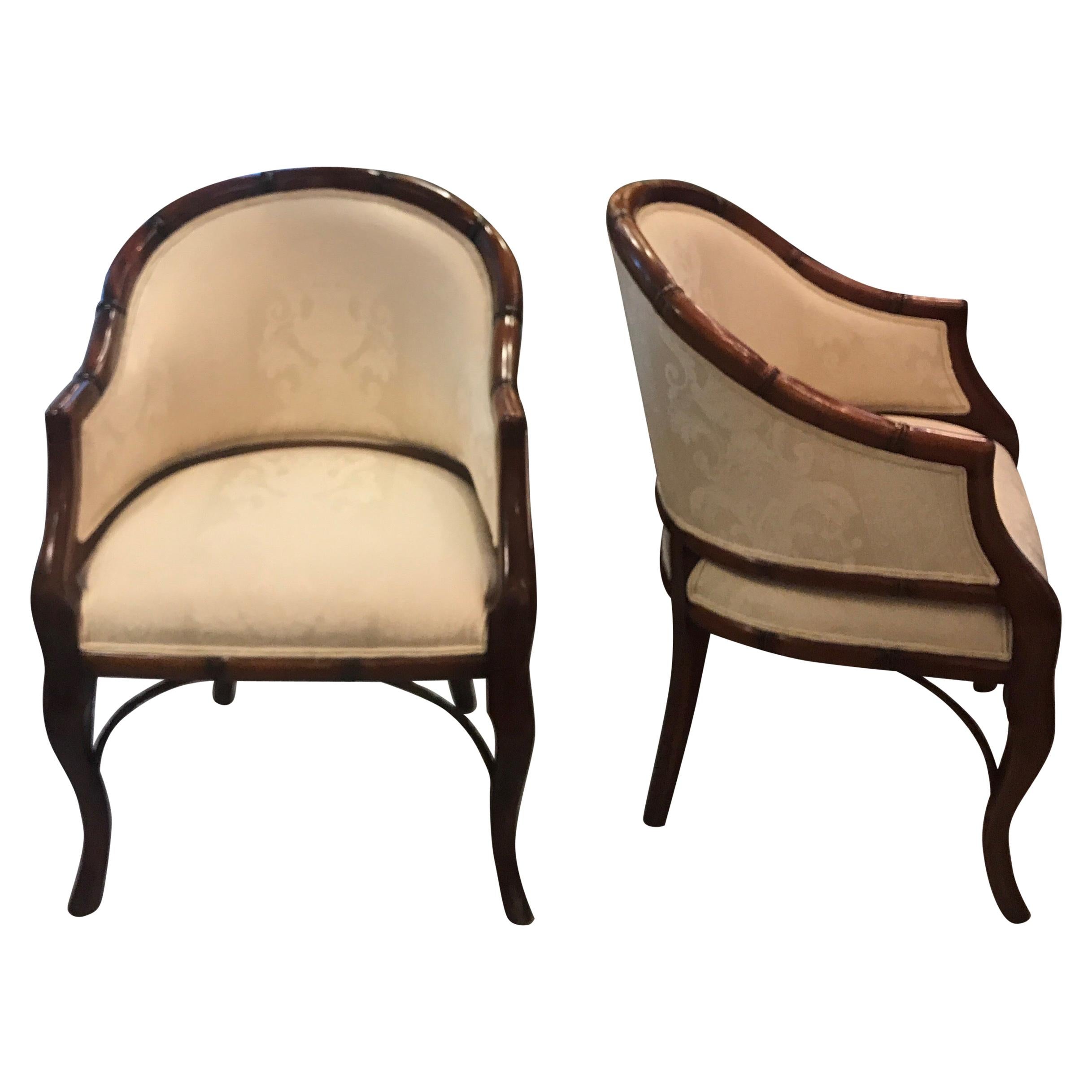Pair of Hollywood Regency Tub Chairs