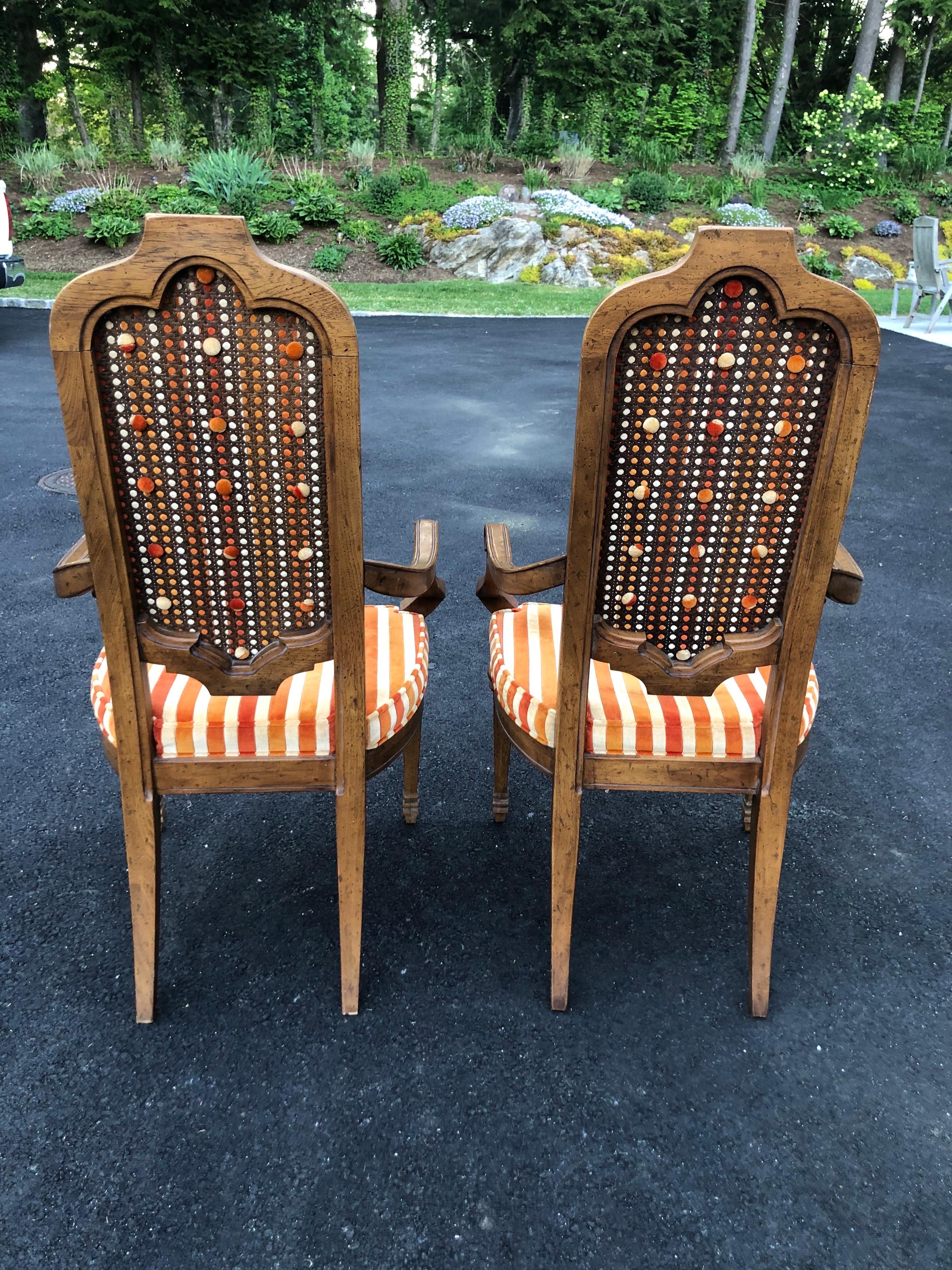 Pair of Hollywood Regency Velvet Arm Chairs by Heritage-2 9