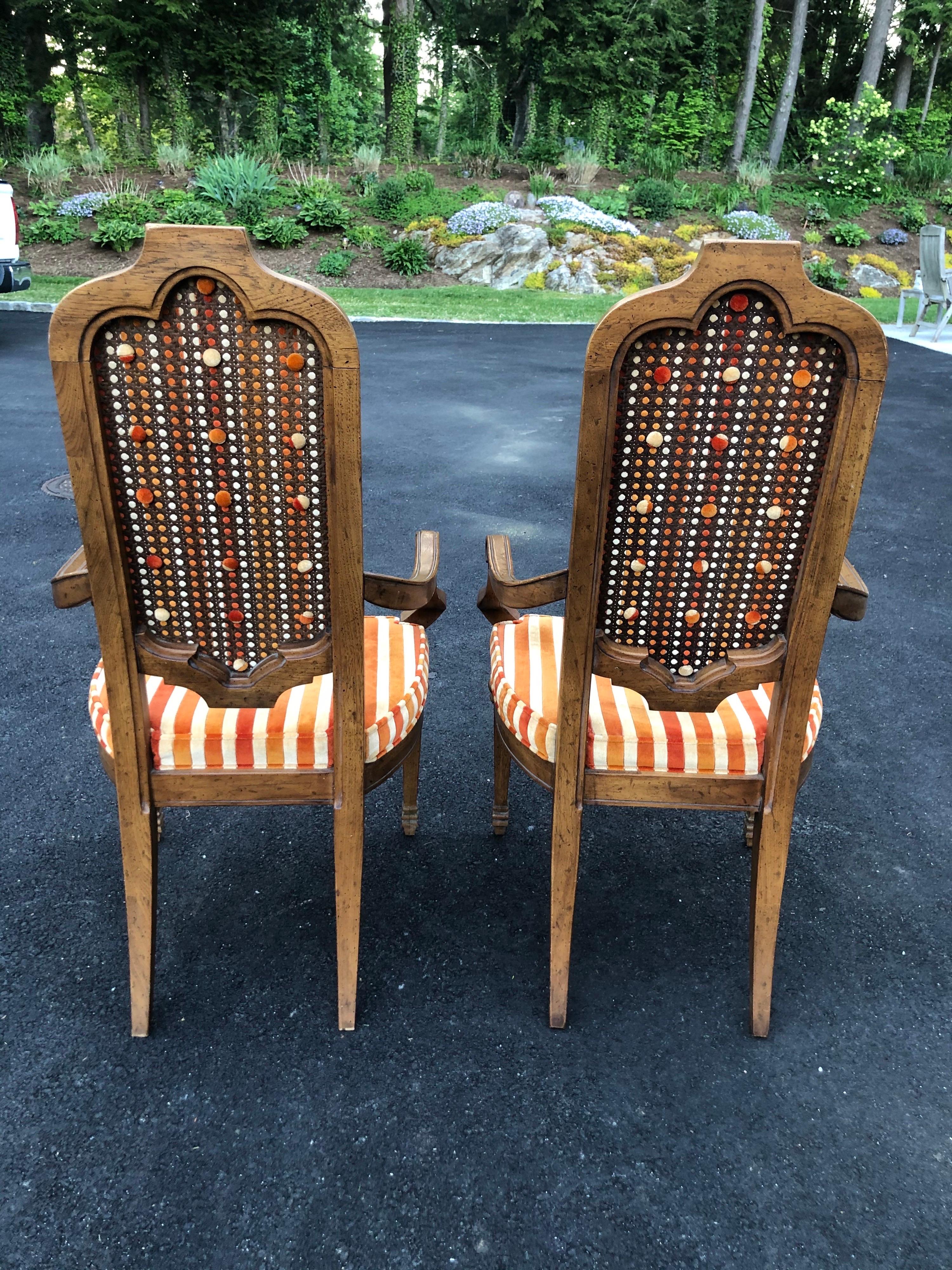 Pair of Hollywood Regency Velvet Arm Chairs by Heritage-2 10