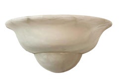 Pair of Hollywood Regency White Alabaster Marble Wall Sconces in Art Deco Form