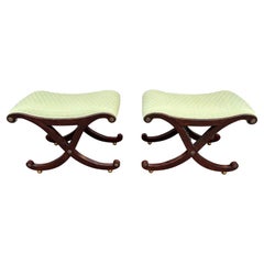Pair of Hollywood Regency X-Frame Stools Gillows of Lancaster style