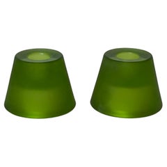 Coppia di portacandele Holmegaard, votivi, vetro verde, SPEDIZIONE GRATUITA!