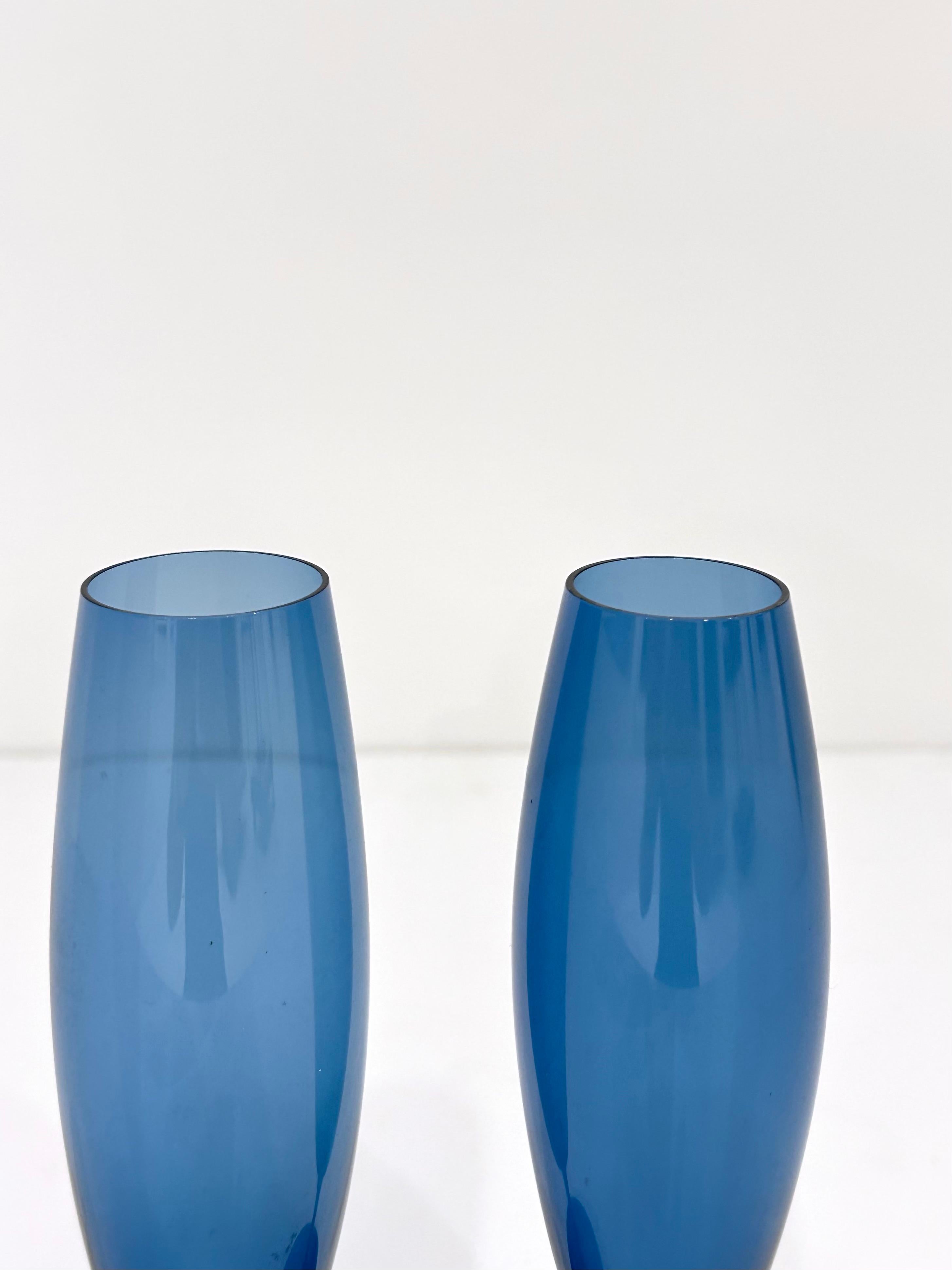 Pair of Holmegaard Glass Flutes by Per Lutken en Bueno estado para la venta en New York, NY
